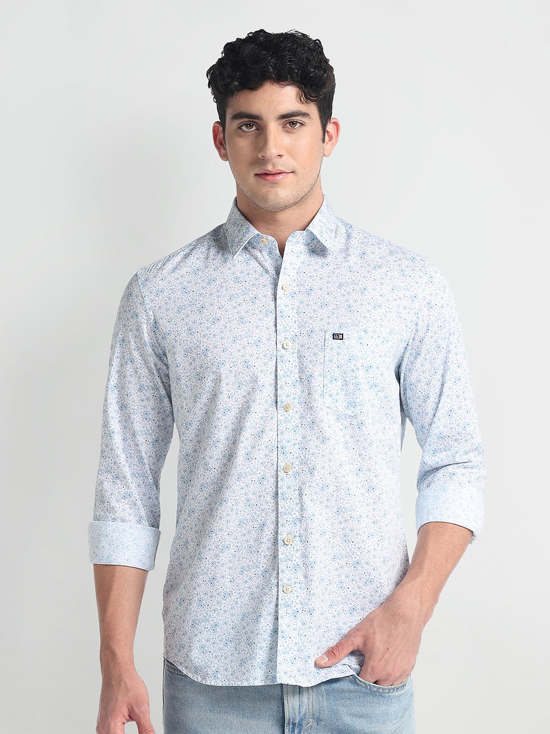

Arrow Sport Men Slim Fit Floral Opaque Printed Casual Shirt, Blue