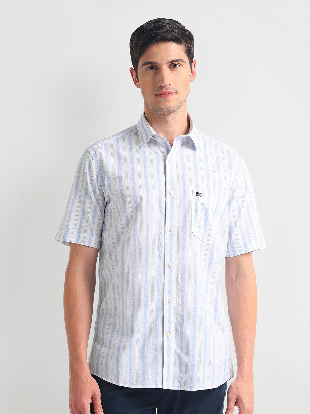 

Arrow Sport Men Opaque Striped Casual Shirt, Blue