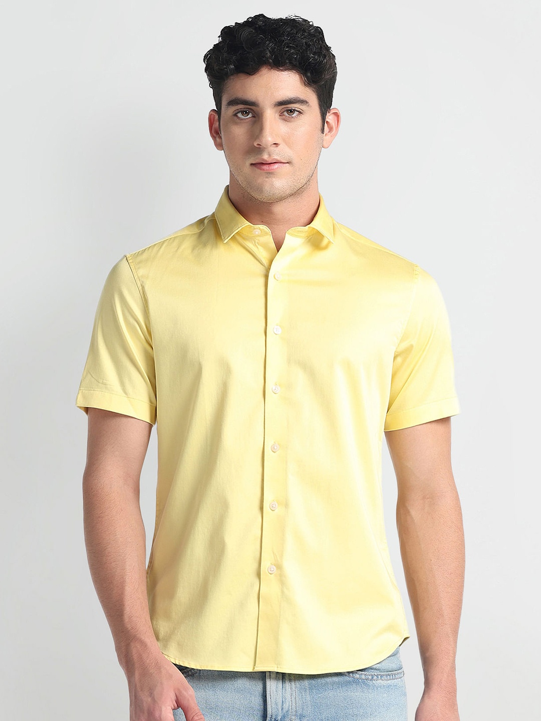 

Arrow Sport Men Slim Fit Opaque Casual Shirt, Yellow