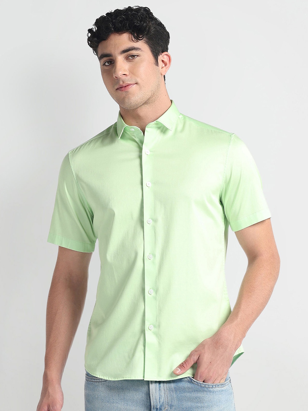 

Arrow Sport Men Slim Fit Opaque Casual Shirt, Green