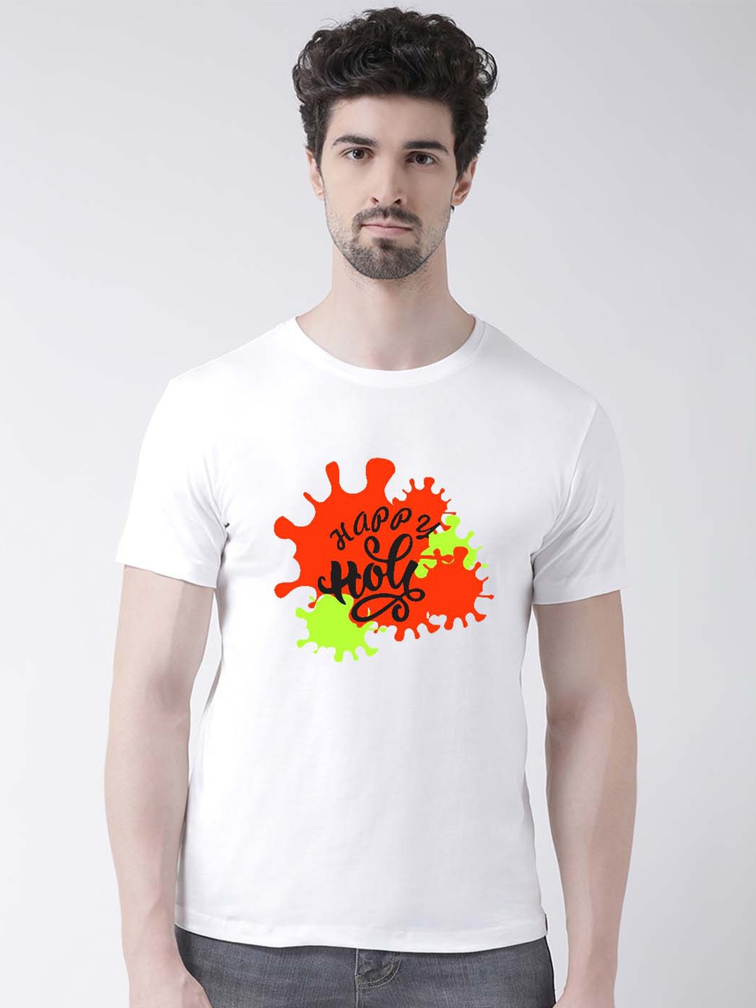 

Friskers Men Printed Applique Slim Fit T-shirt, White