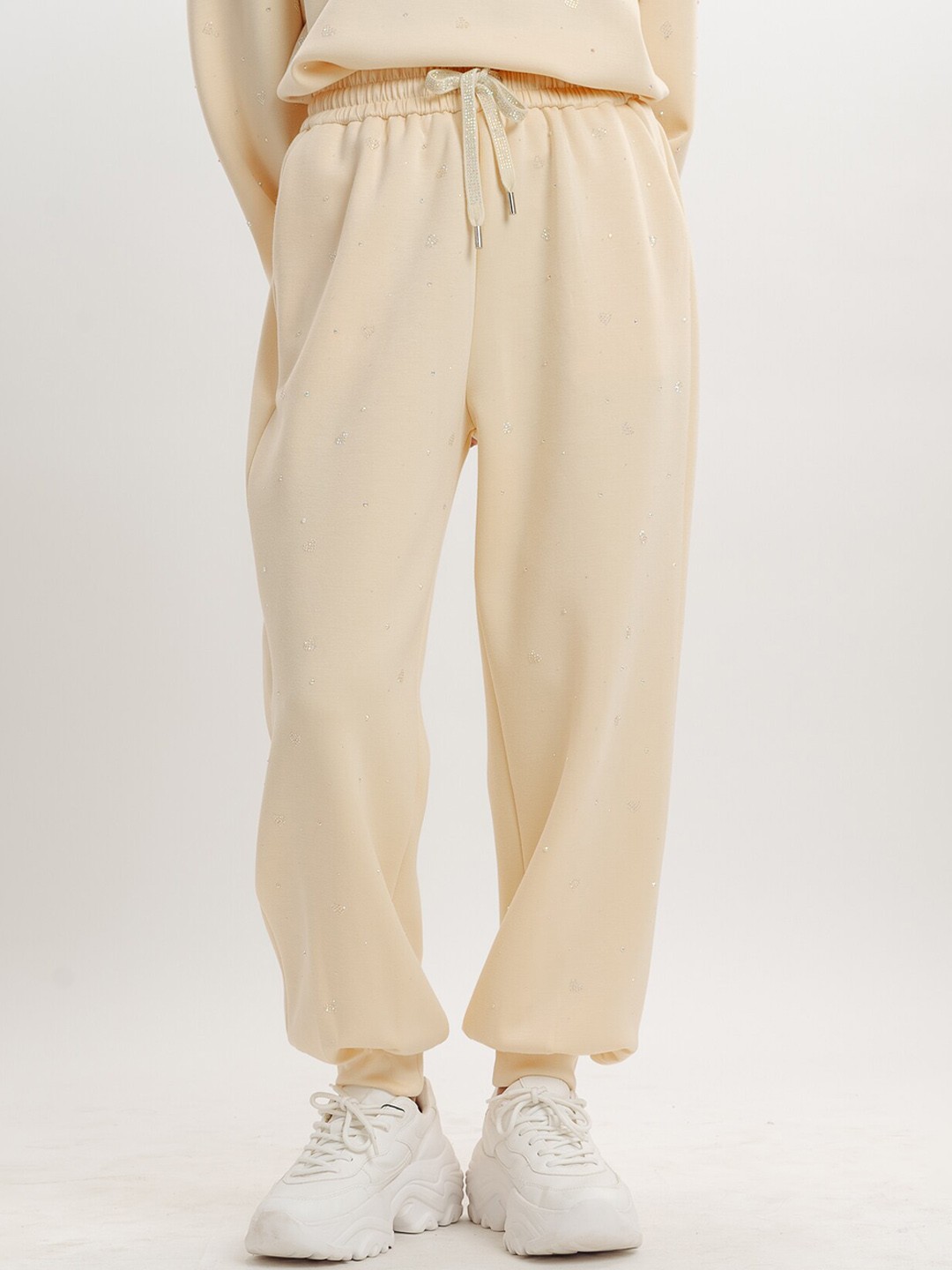 

FREAKINS Women Pure Cotton Joggers, Peach