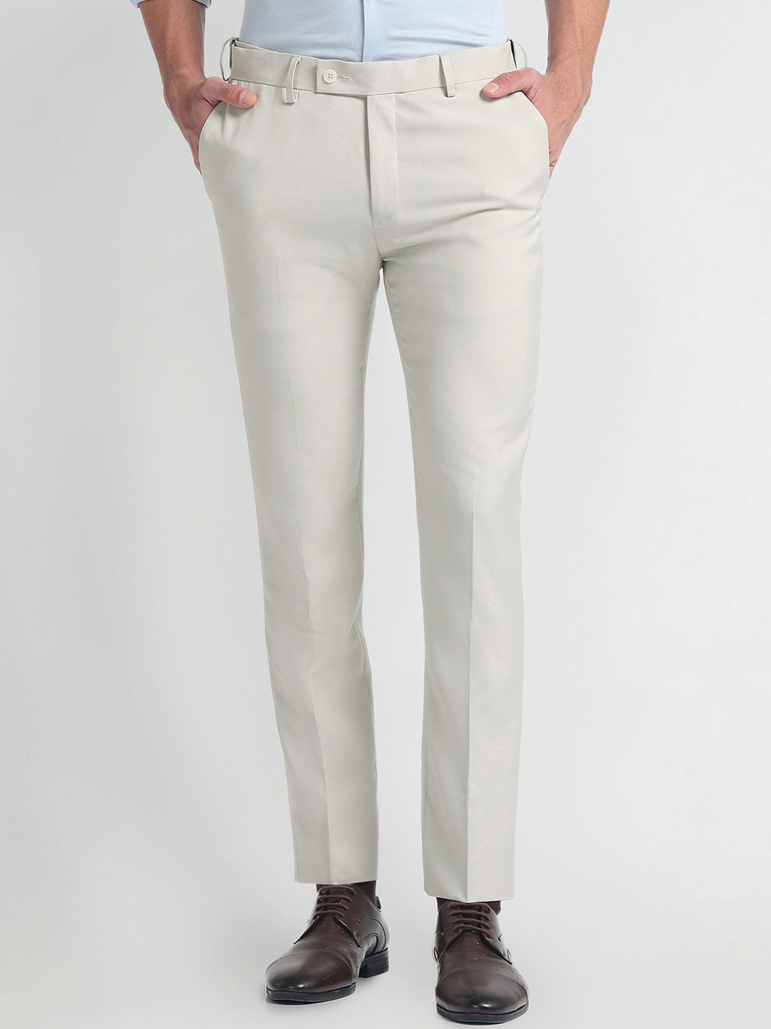 

Arrow Men Slim Fit Trousers, Beige