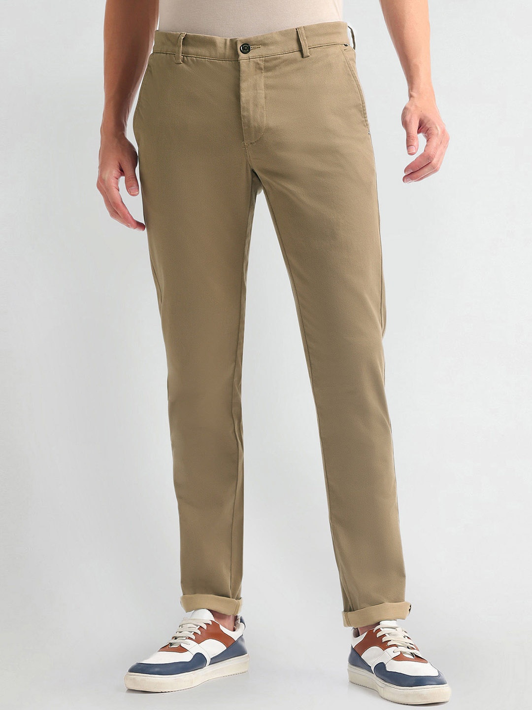 

Arrow Sport Men Slim Fit Trousers, Brown