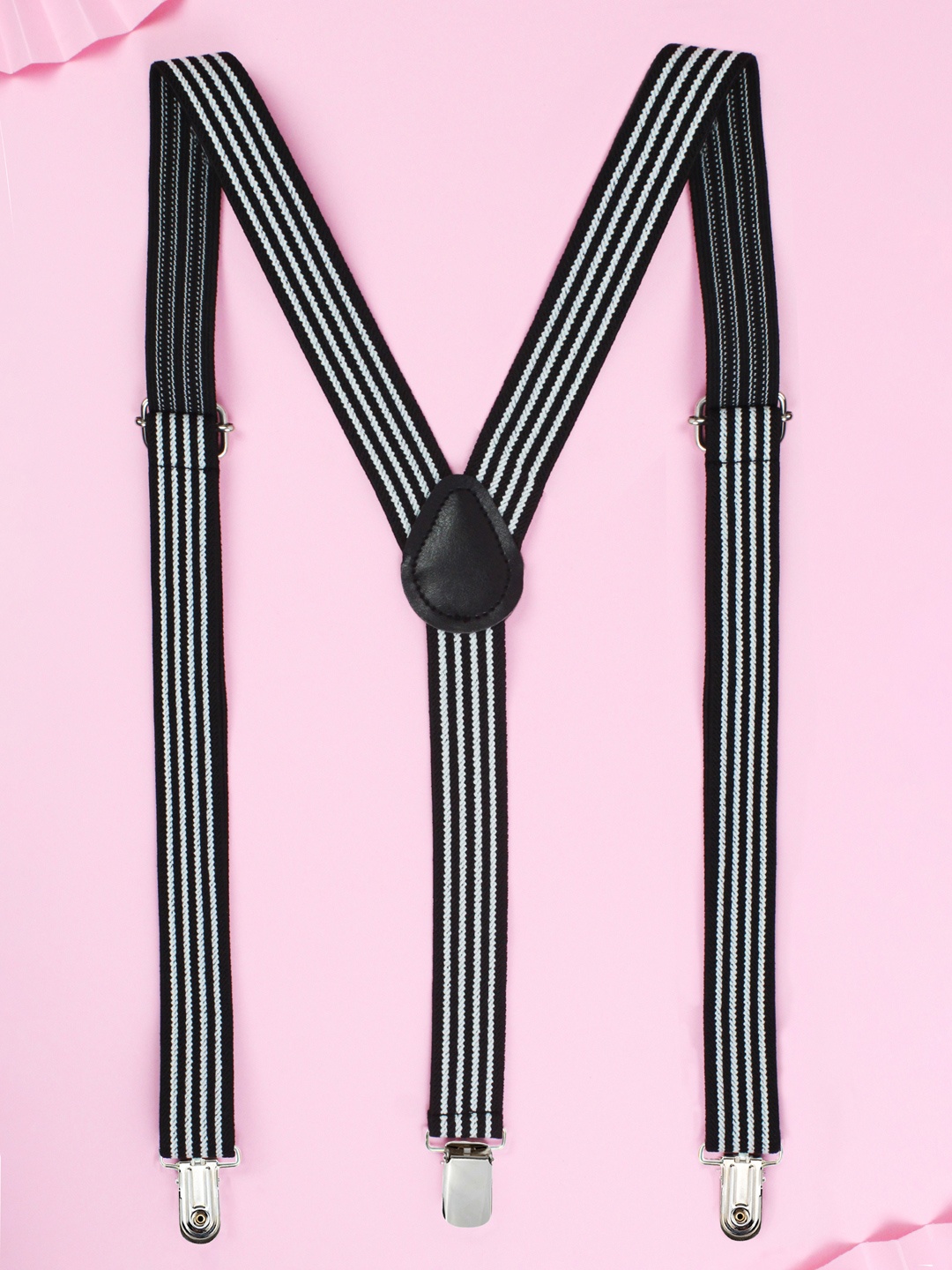 

Kavove Y Back Designed Striped Suspender, Black