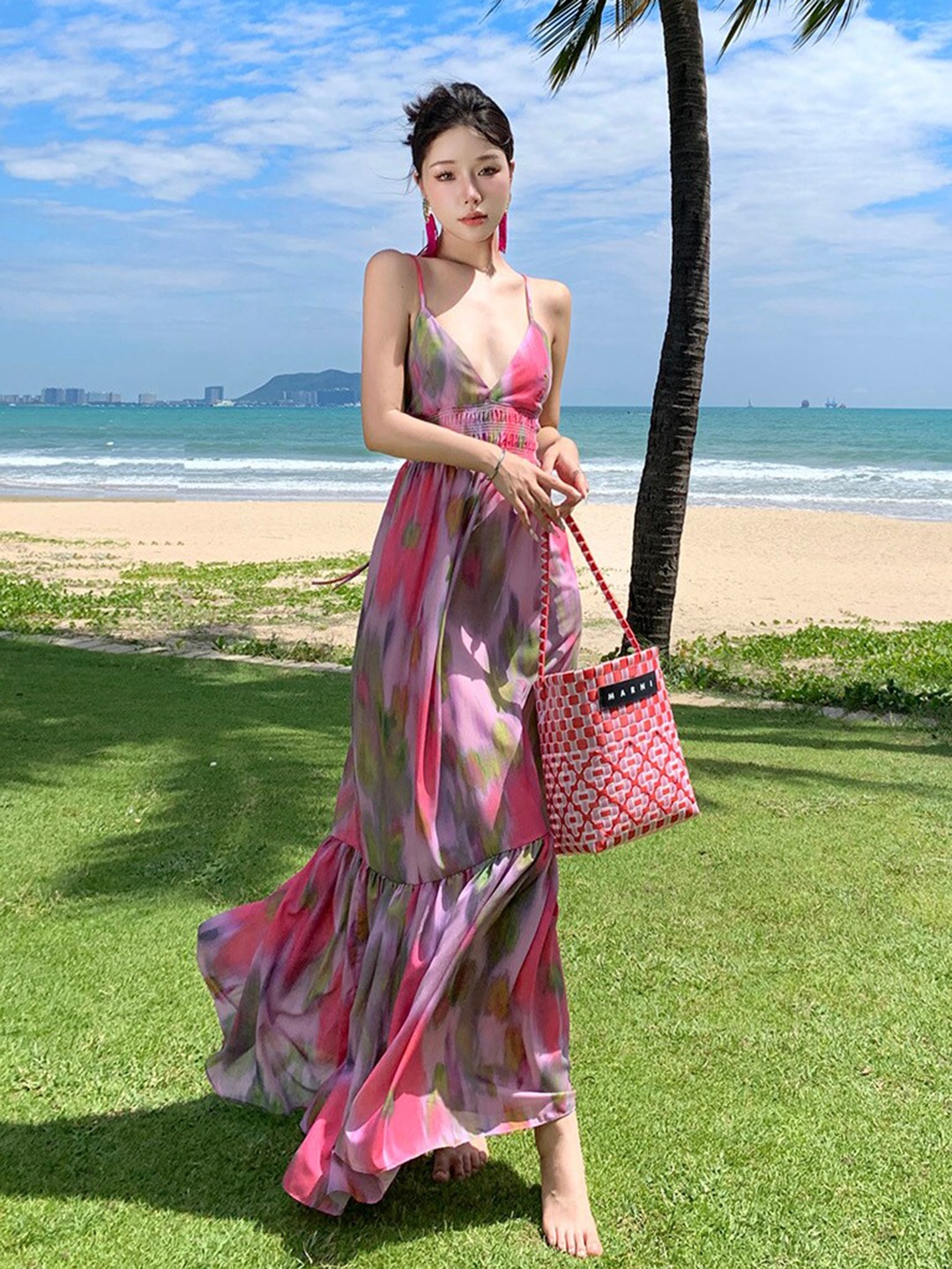 

JC Mode Striped Flutter Sleeve Maxi Dress, Multi