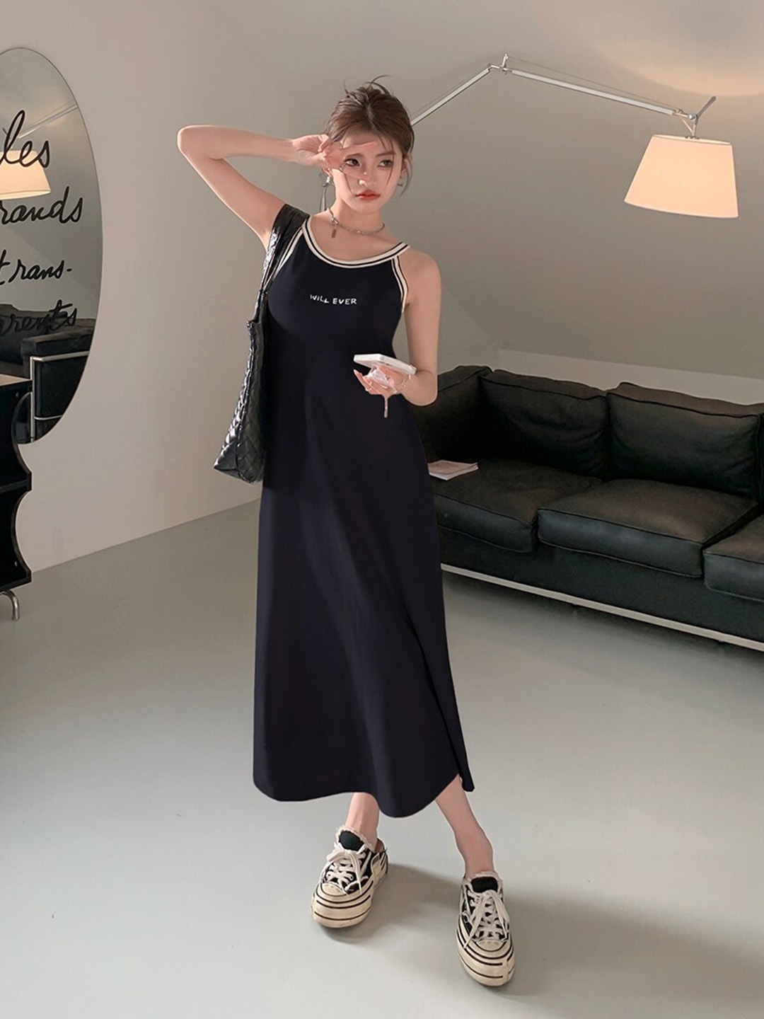 

JC Mode A-Line Dress, Black