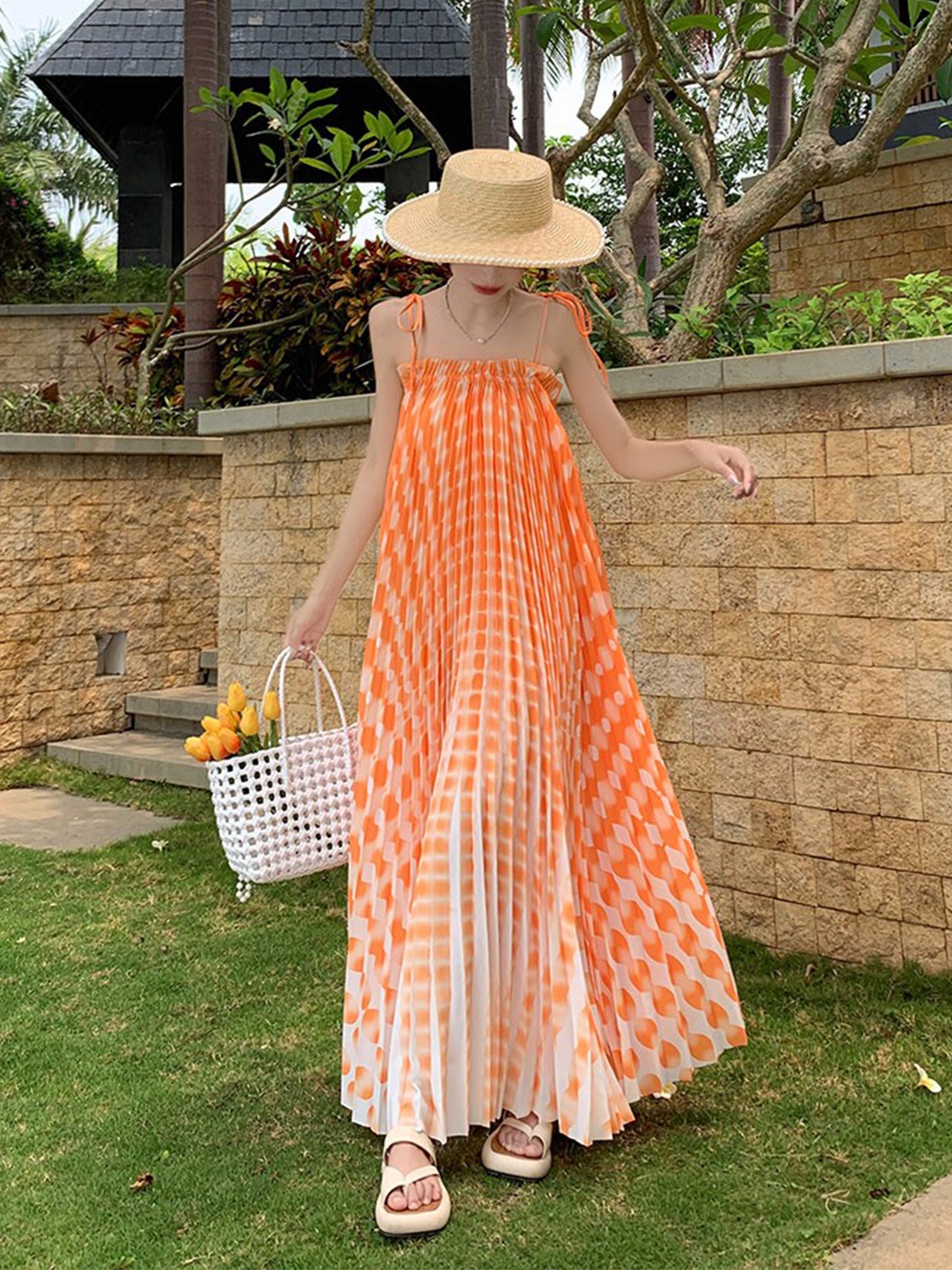 

JC Mode Checked Maxi Dress, Multi