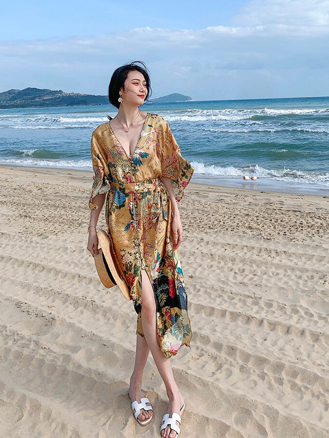 

JC Mode Floral Fit & Flare Dress, Yellow