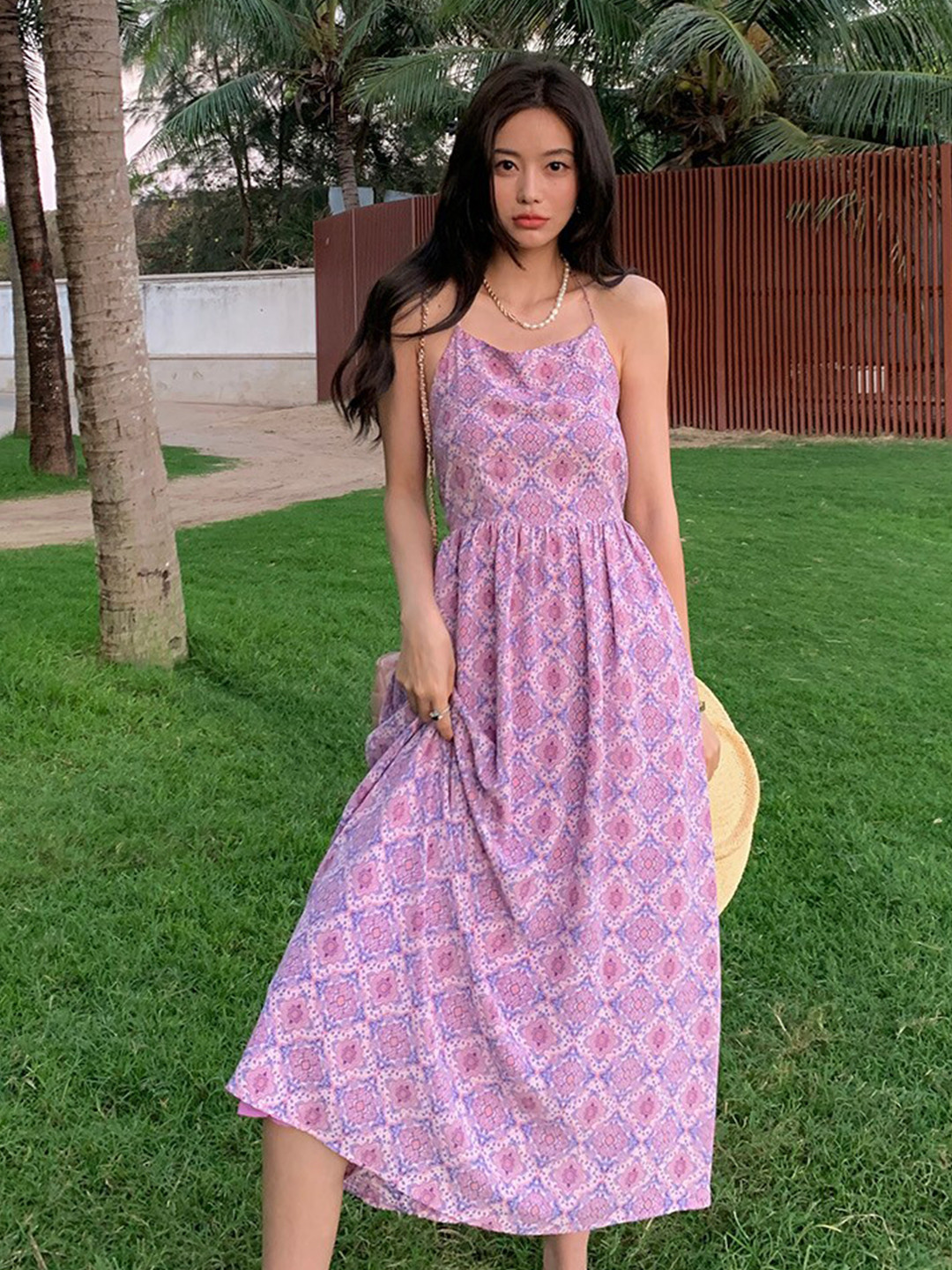 

JC Mode Floral Print A-Line Dress, Pink