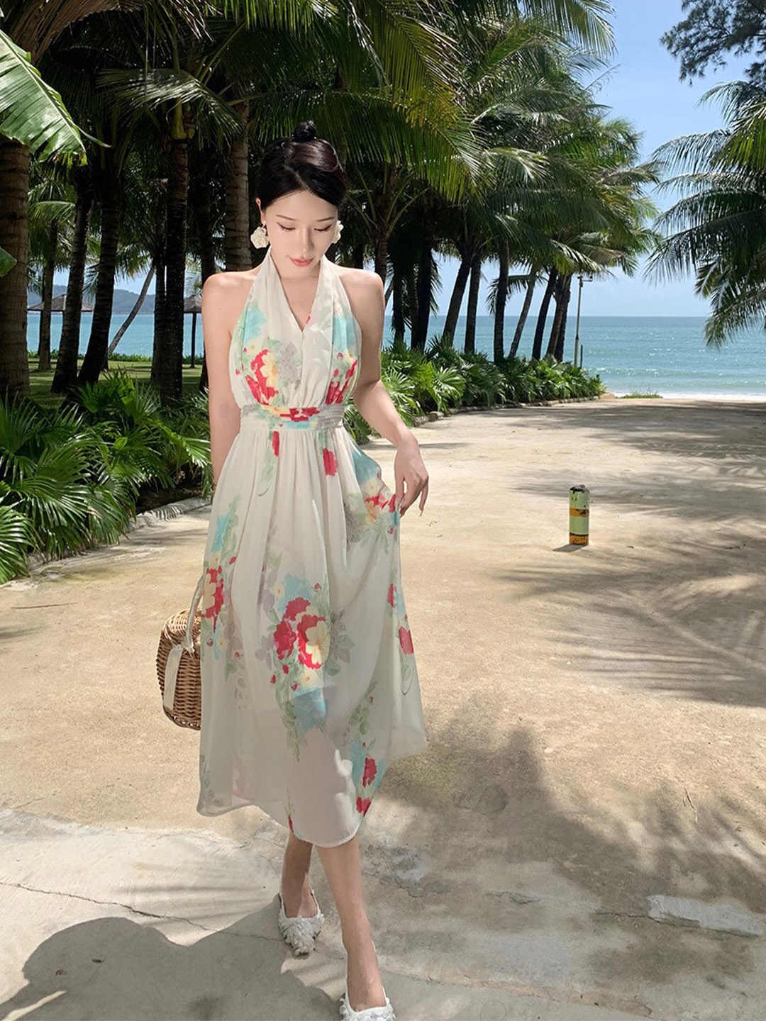 

JC Mode Floral Flutter Sleeve A-Line Dress, Multi