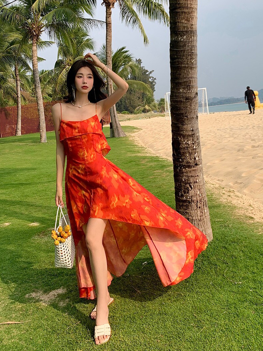 

JC Mode Tropical Flutter Sleeve Maxi Dress, Multi