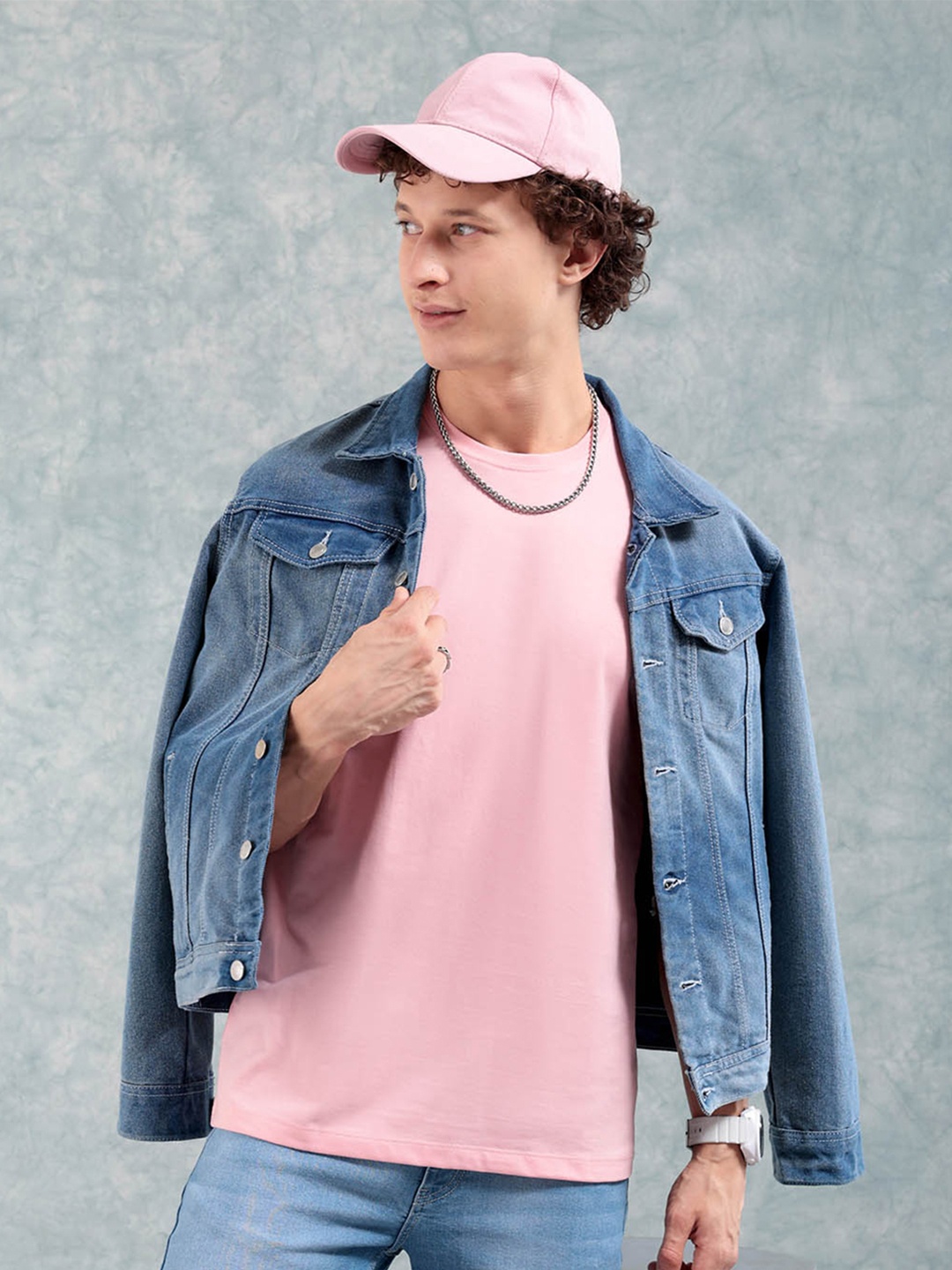 

The Indian Garage Co Pink Round Neck Short Sleeves Regular T-shirt