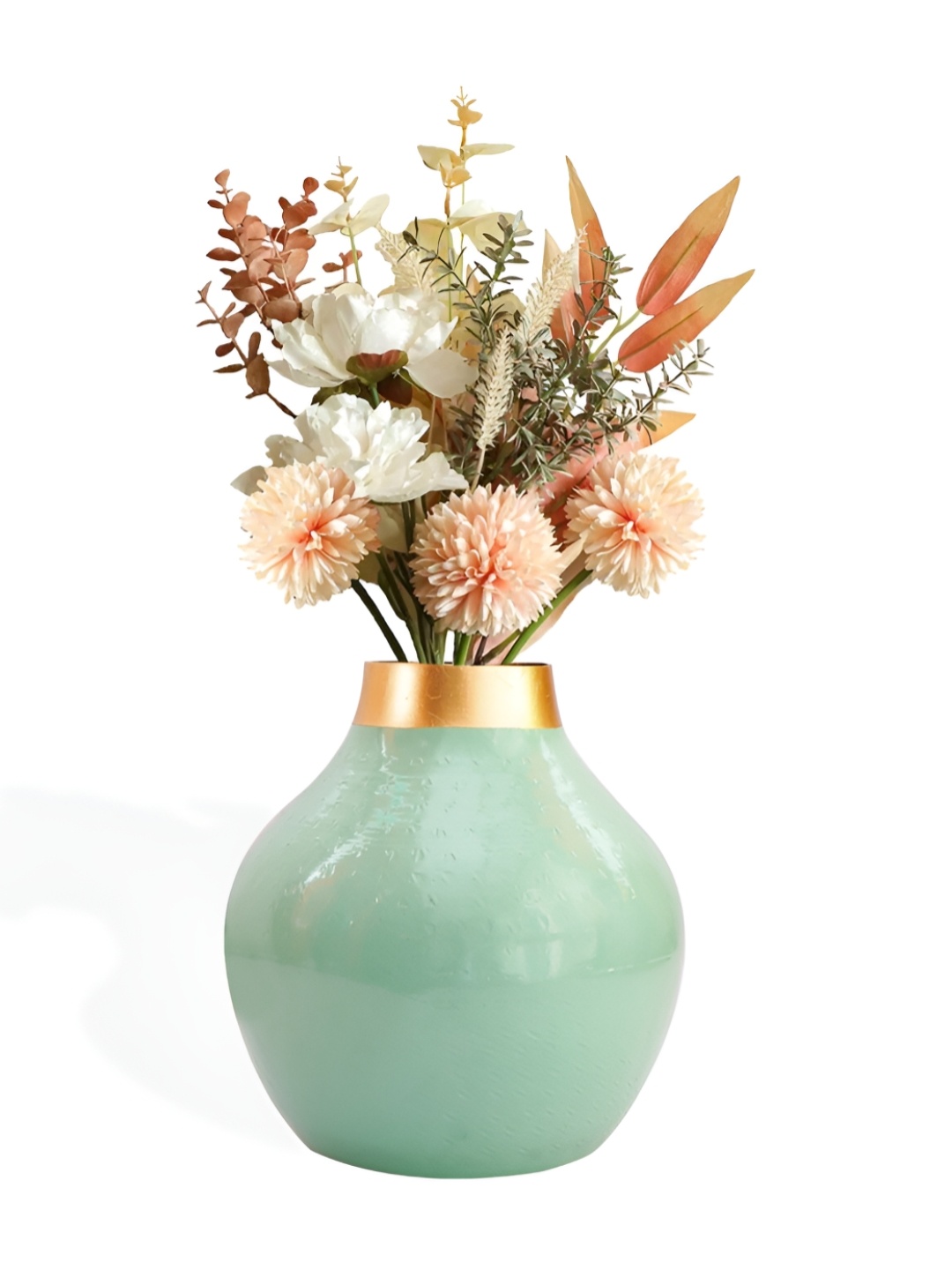 

Ekhasa Sea Green Metal Round Vases