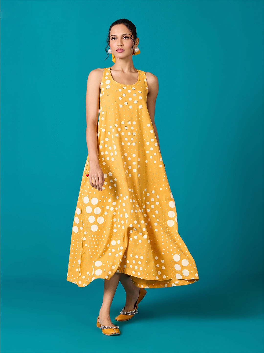 

Likha Floral Print A-Line Midi Dress, Yellow