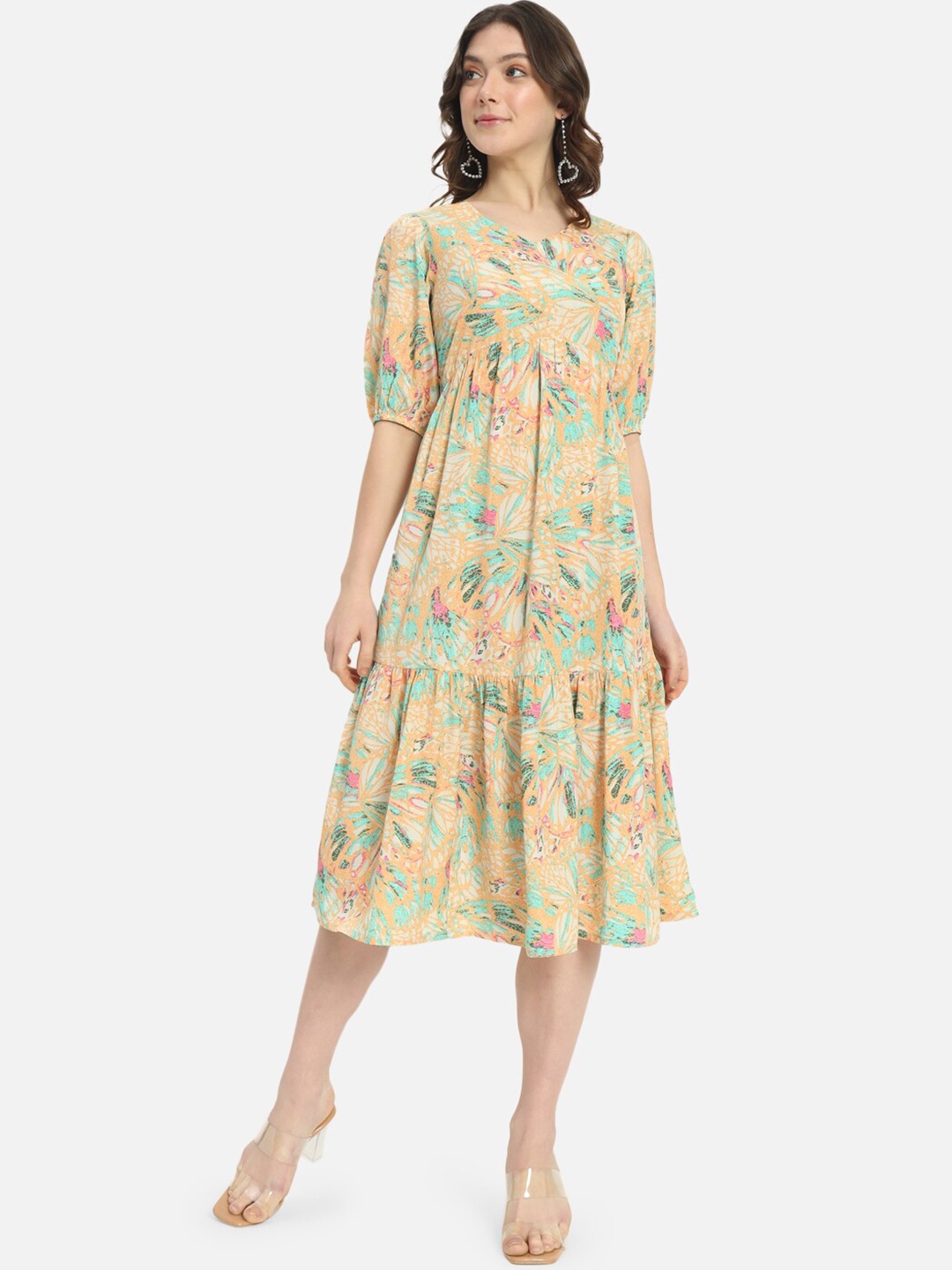 

ALL WAYS YOU Floral Print Crepe A-Line Midi Dress, Multi