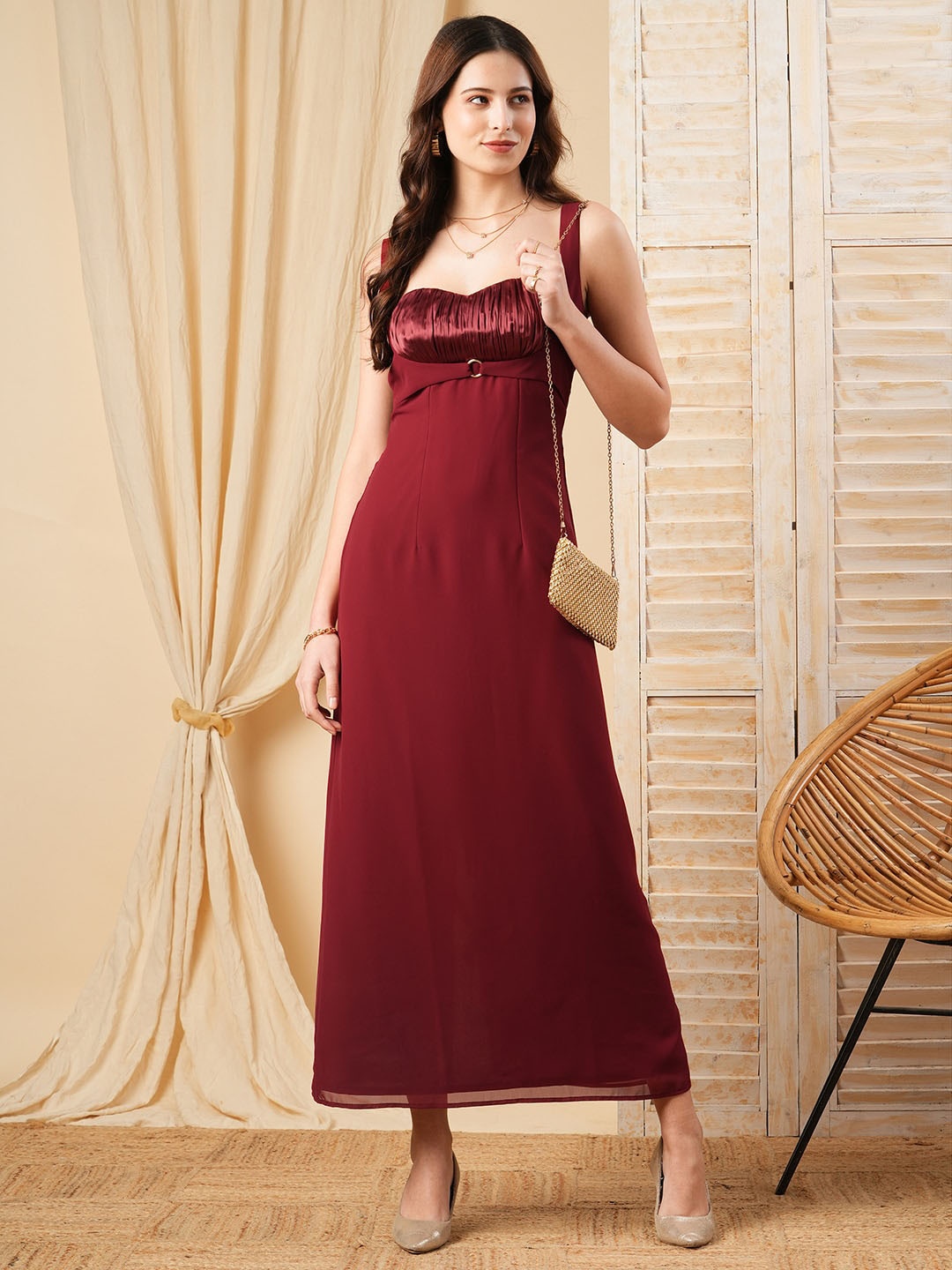 

MISH X Georgette Maxi Dress, Maroon