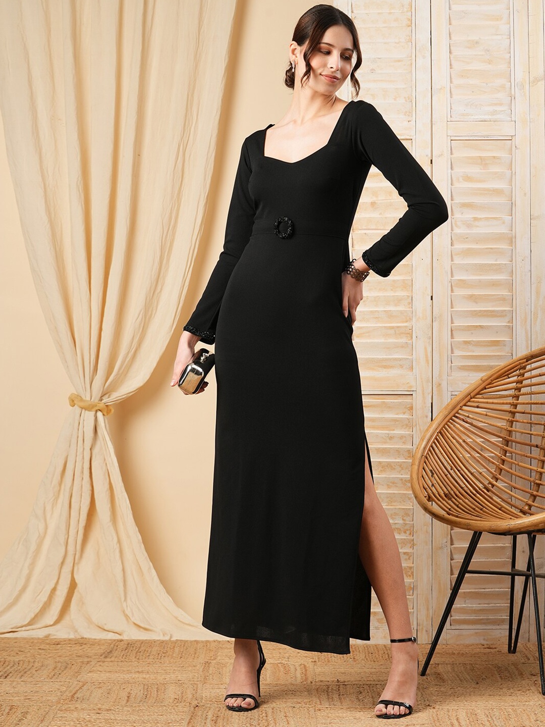 

MISH X Scuba Maxi Dress, Black