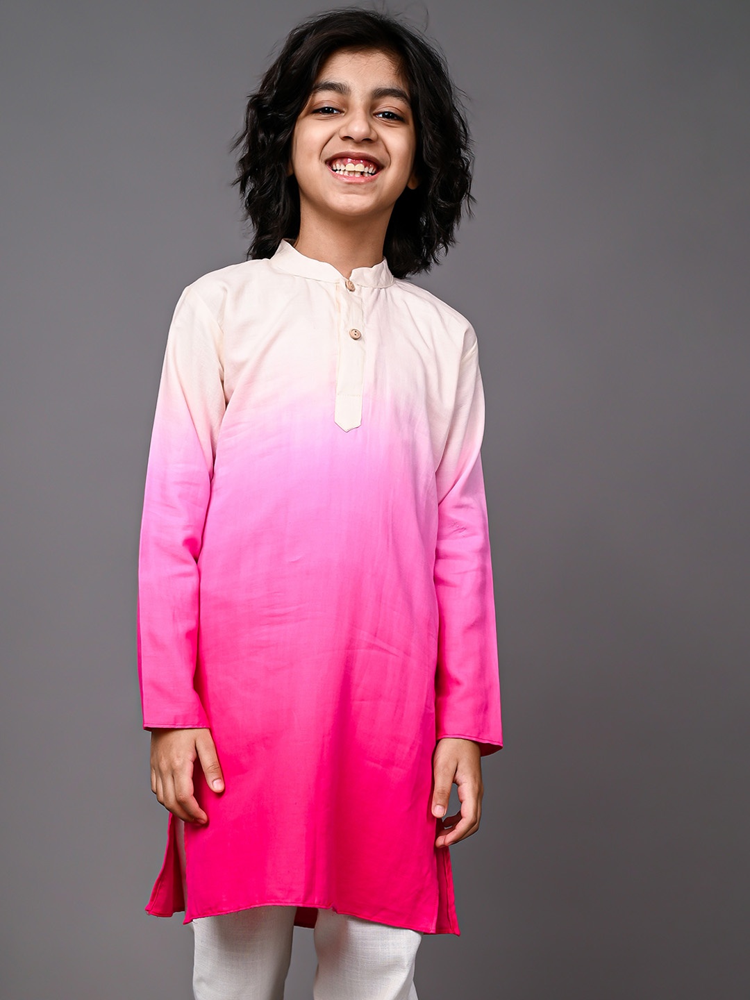 

VESHAM Boys Thread Work Kurta, Pink