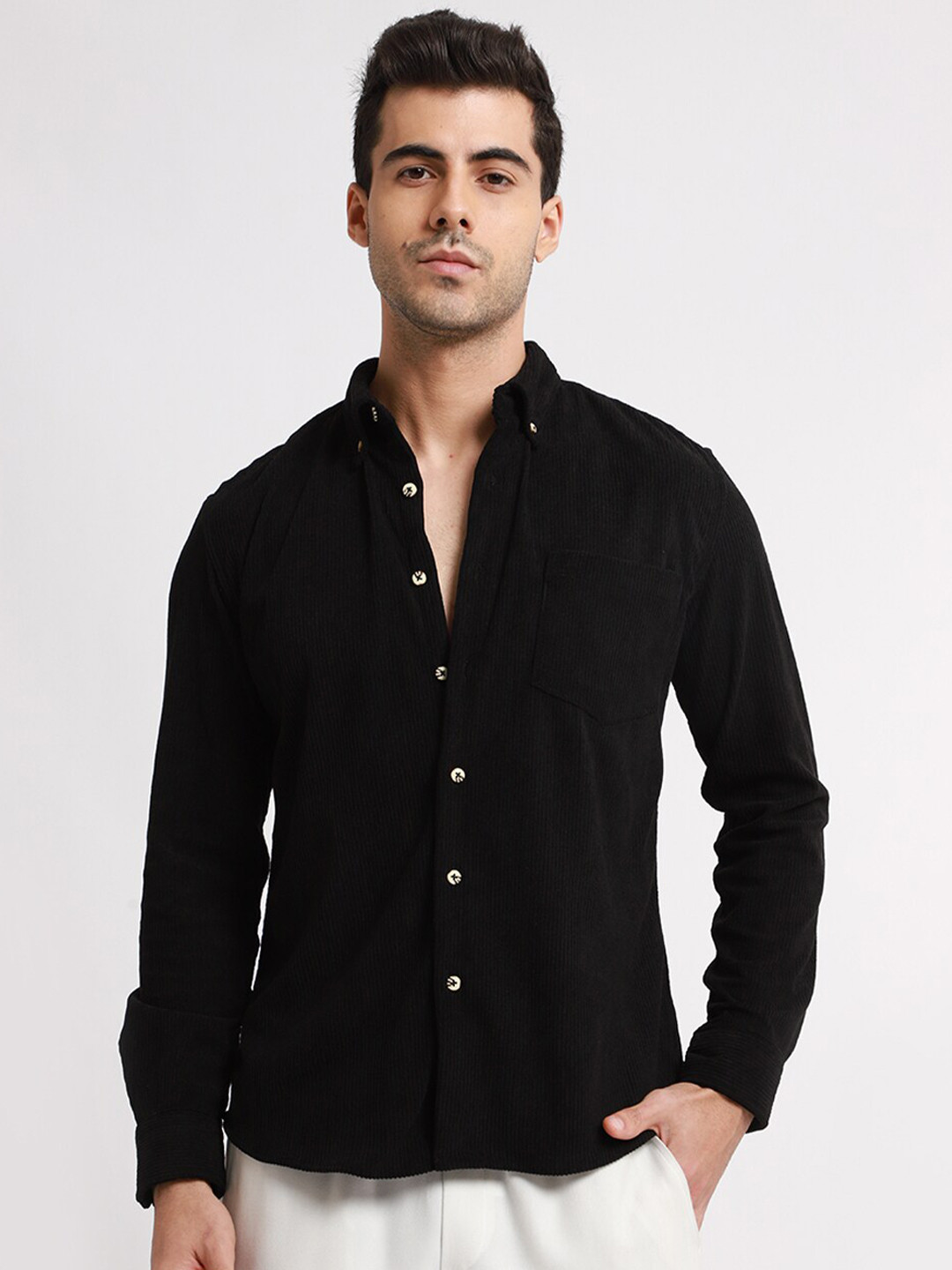 

Banana Club Men Relaxed Opaque Casual Shirt, Black