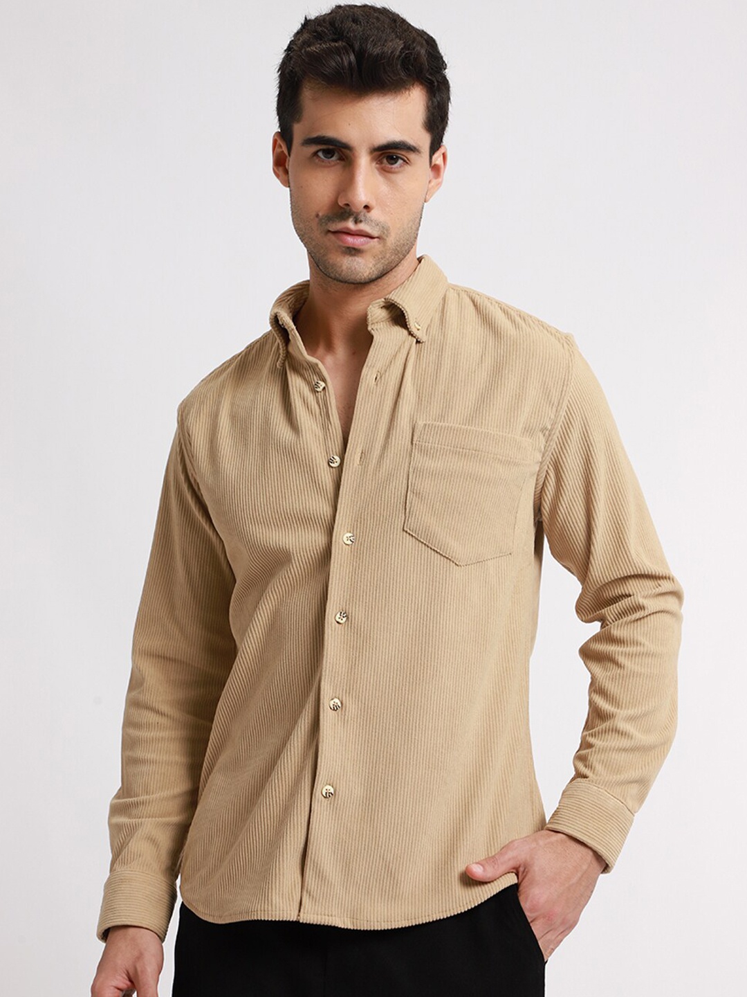 

Banana Club Men Relaxed Opaque Casual Shirt, Cream