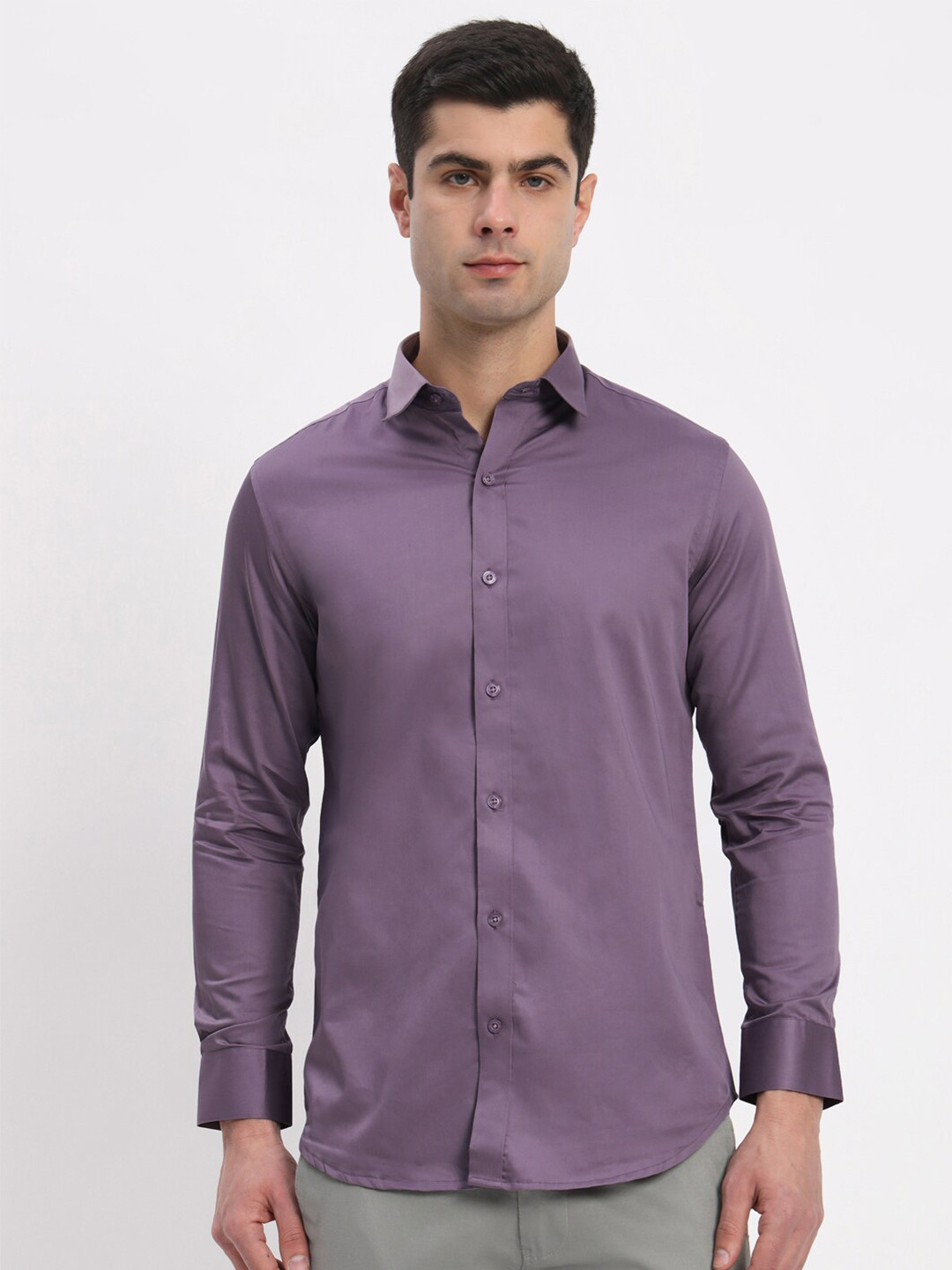 

Hermanos Men Classic Opaque Semiformal Shirt, Lavender