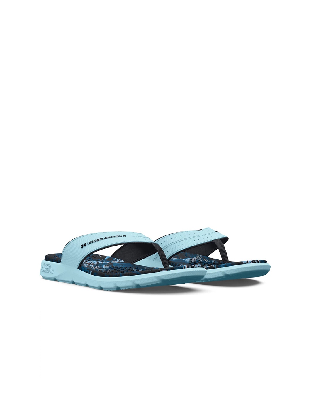 

UNDER ARMOUR UA Ignite Pro Marbella Women Graphic-Printed Thong Flip Flops, Blue