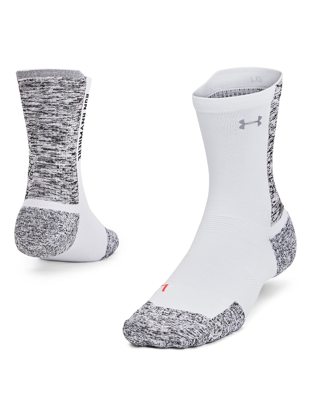 

UNDER ARMOUR UA ArmourDry Run Cushion Unisex Patterned Calf Length Socks, White