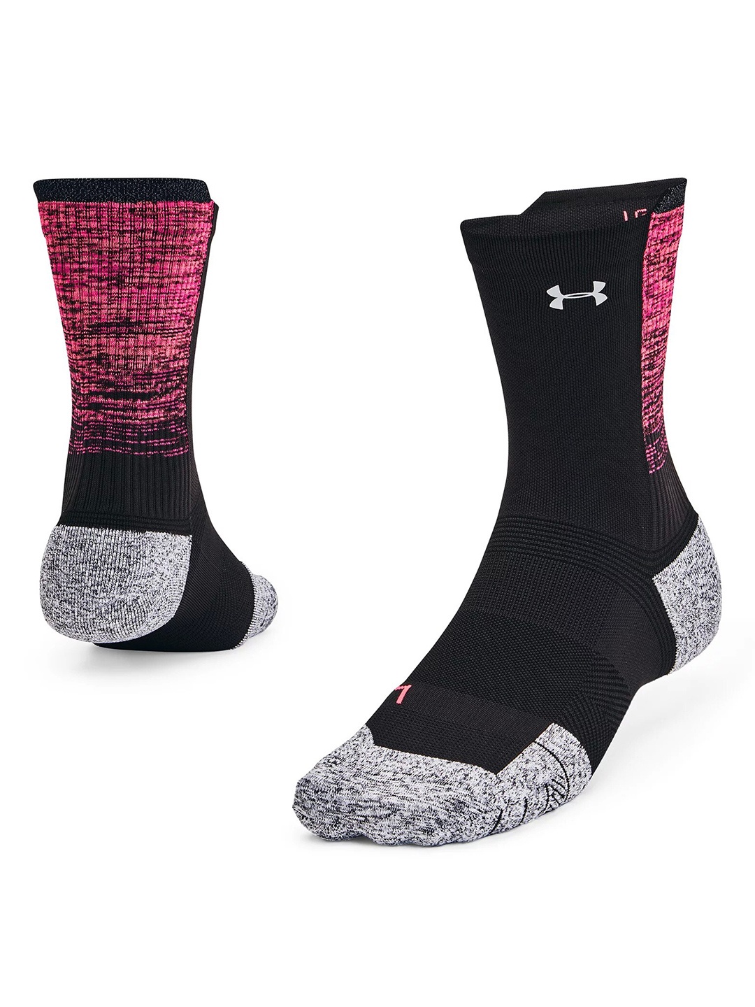 

UNDER ARMOUR UA ArmourDry Run Cushion Unisex Patterned Calf Length Socks, Black