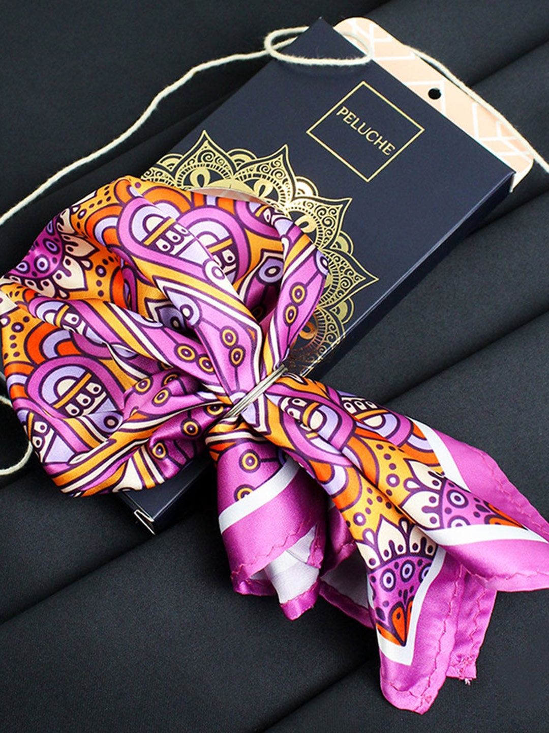 

Peluche Men Serenity Mandala Pocket Square, Lavender