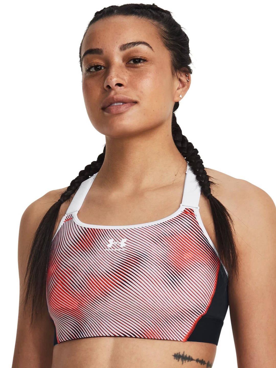 

UNDER ARMOUR UA Heatgear Armour High Printed Lightly Padded Sports Bra, Red