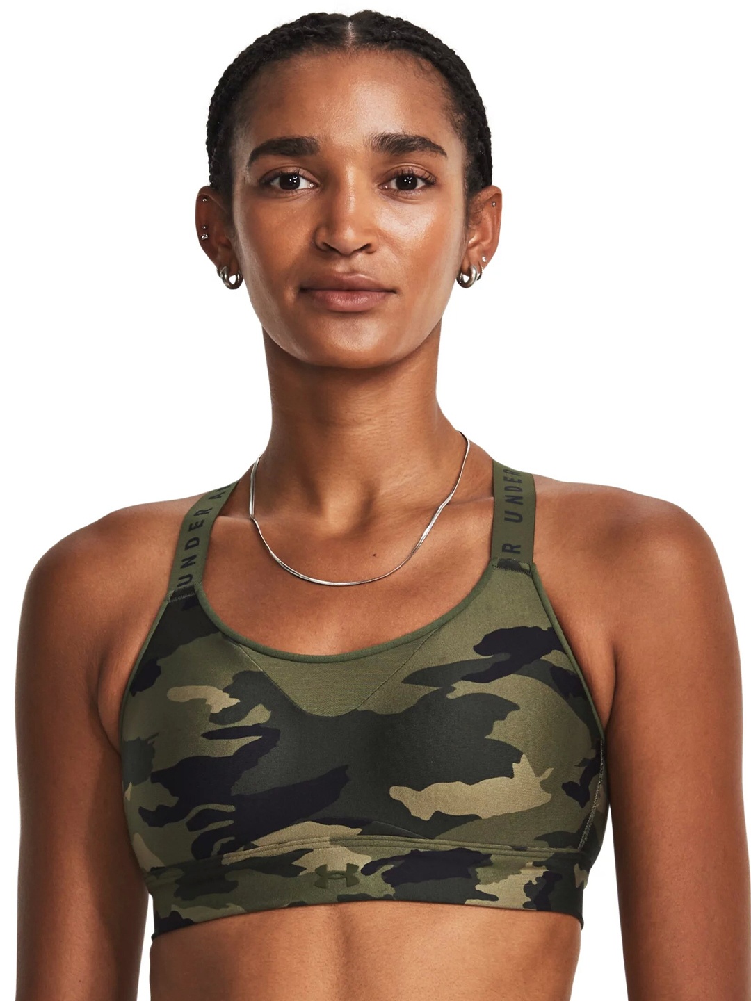 

UNDER ARMOUR UA Infinity High Printed Lightly Padded Sports Bra, Green