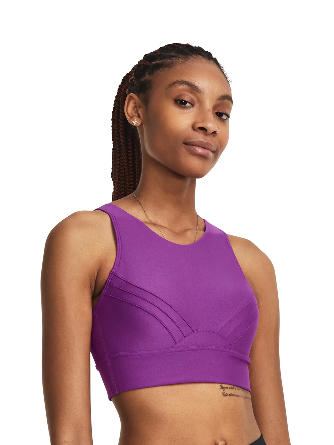 

UNDER ARMOUR UA Infinity Mid Pintuck Lightly Padded Sports Bra, Purple