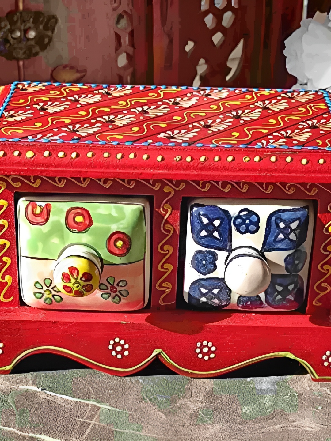 

INDIA MEETS INDIA Red Set of 2 Regular Jewellery Organiser Organisers