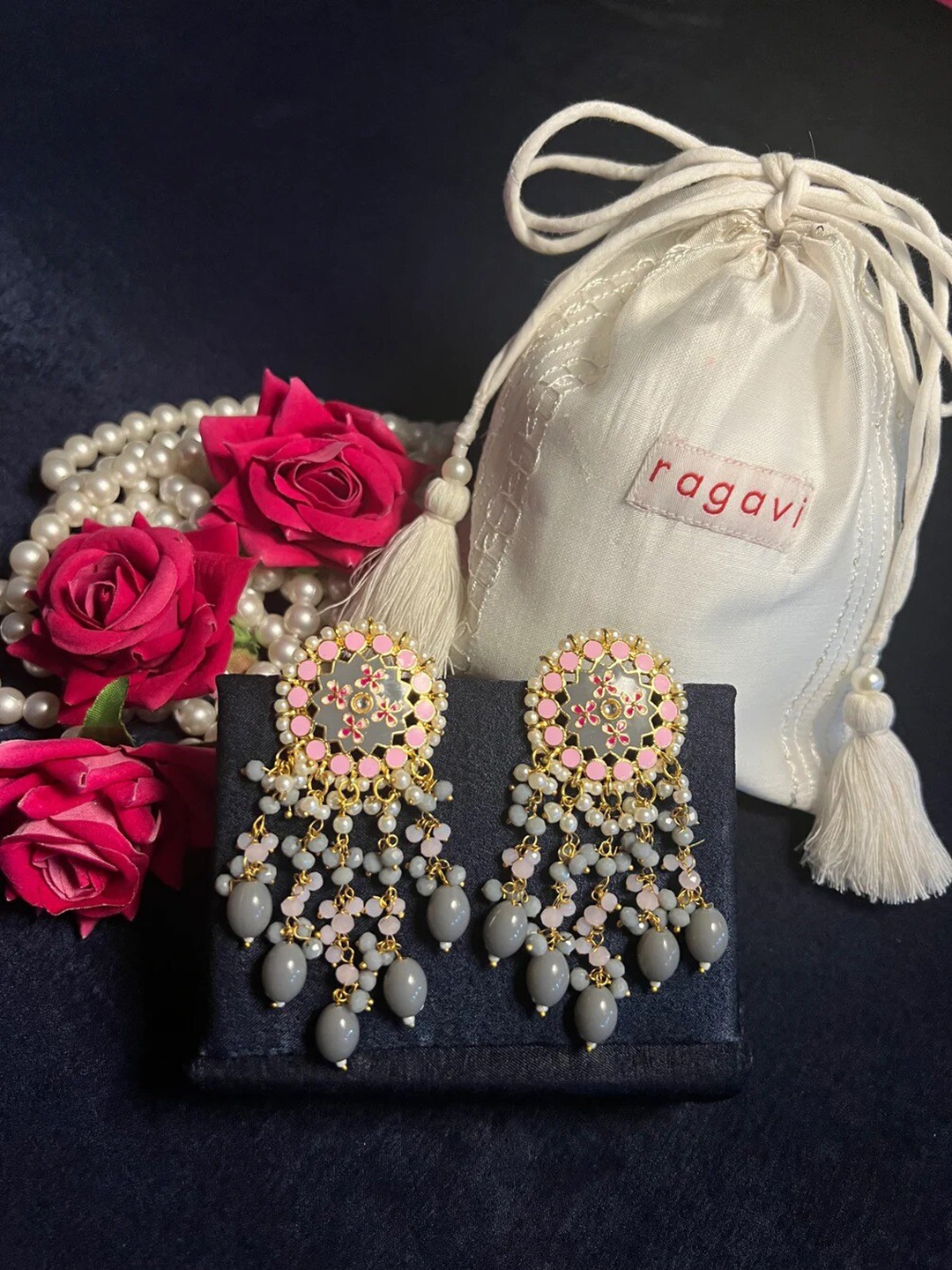 

Ragavi Contemporary Jhumkas Earrings, Pink