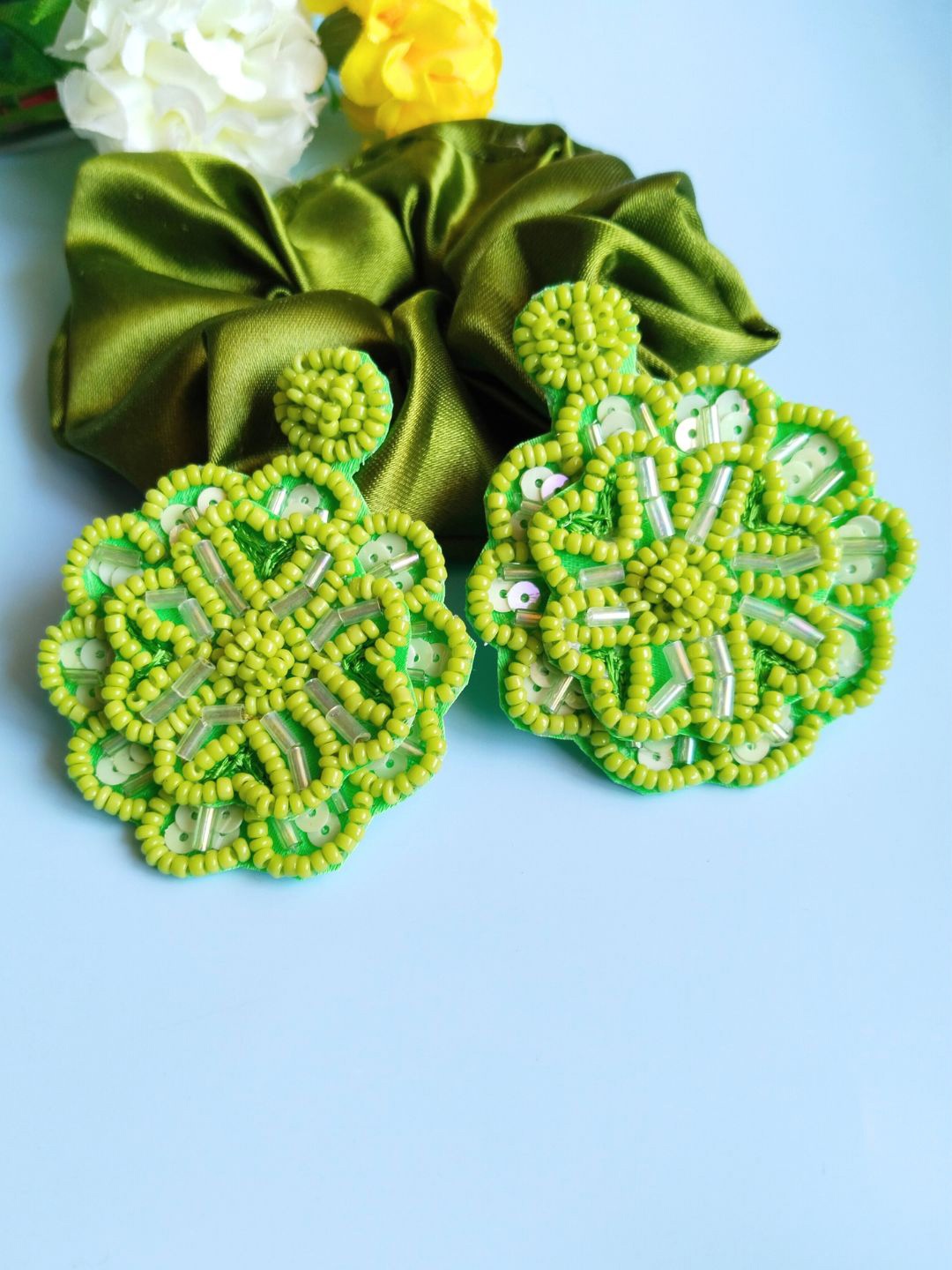 

Anouk Floral Drop Earrings, Green