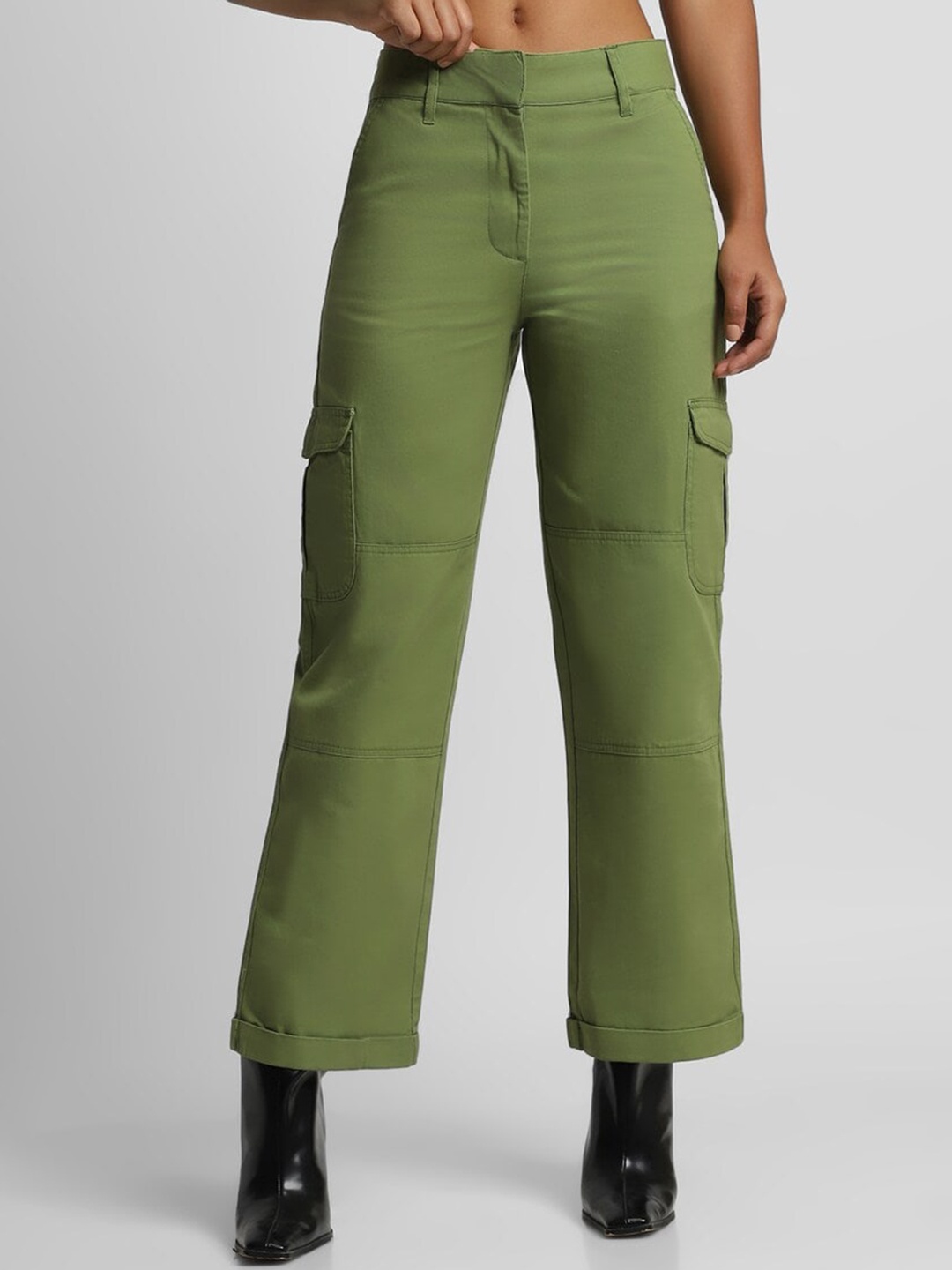 

FOREVER 21 Women Cargos Trousers, Green