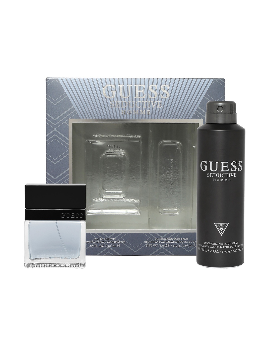 

GUESS Men Seductive Homme Eau De Toilette 50ml & Deodrant Body Spray 170g, Black