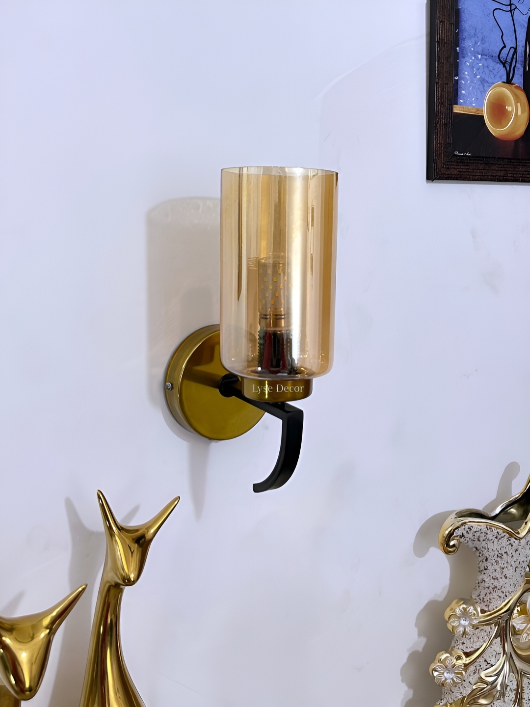 

Lyse Decor Gold-Toned Metal Wall Lamp