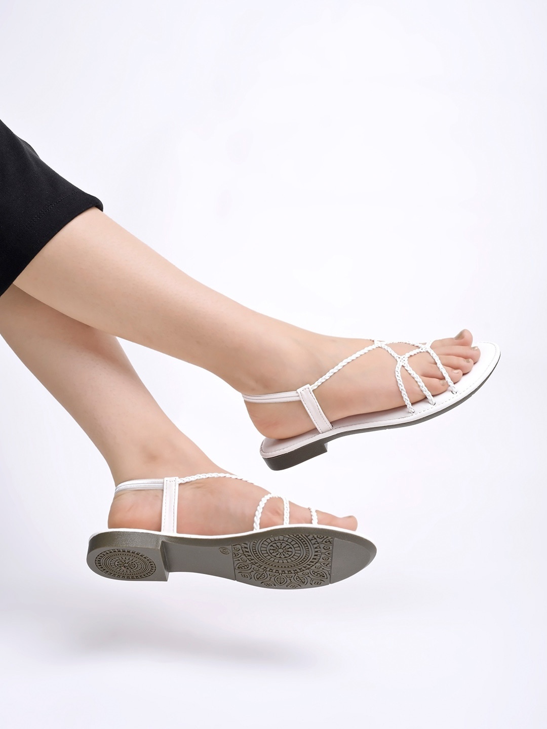 

Shoetopia Girls Open Toe Flats, White