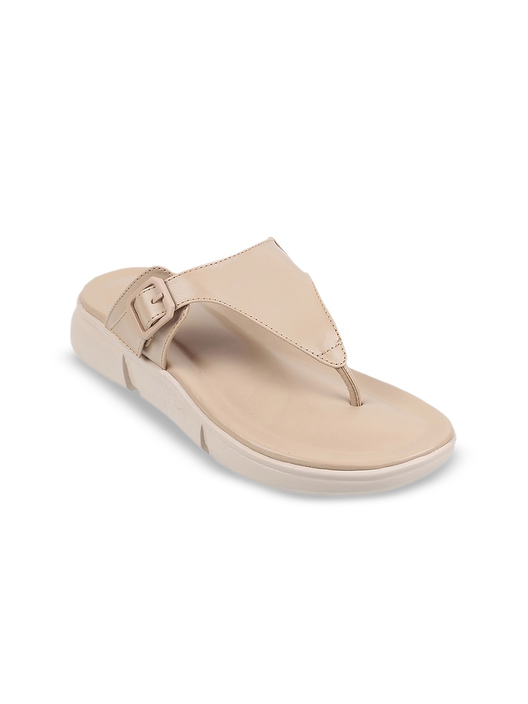 

WALKWAY by Metro Women Open Toe Flats with Buckles, Beige