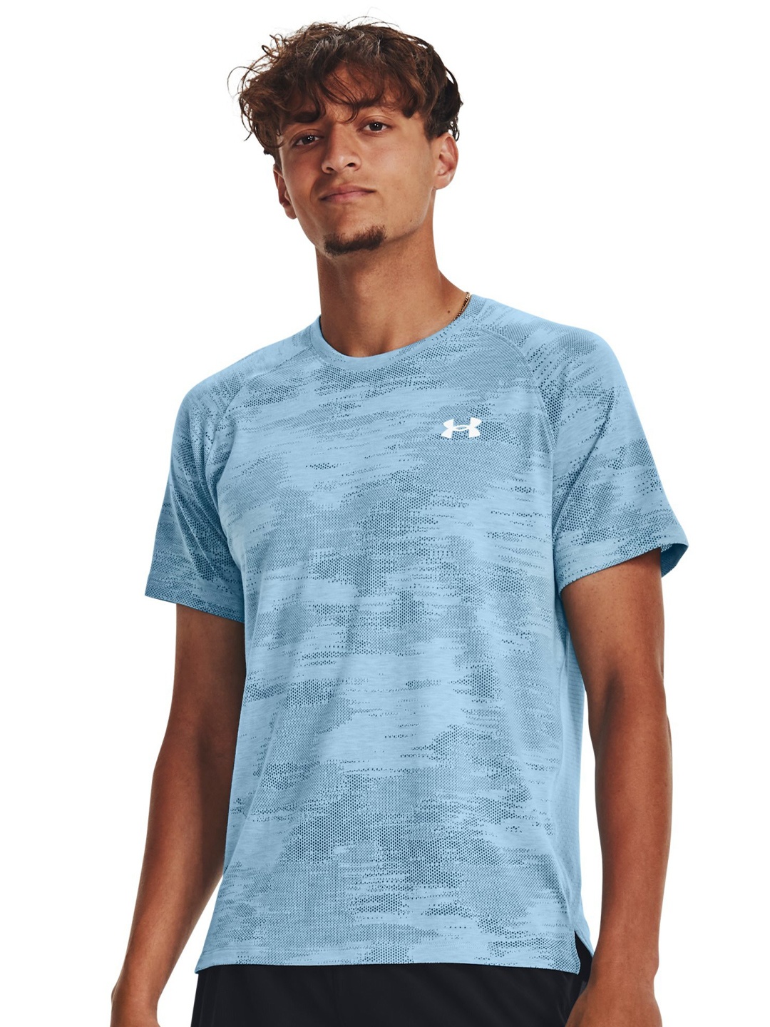 

UNDER ARMOUR Streaker Speed Camo Short Sleeve Printed Slim-Fit T-Shirt, Blue