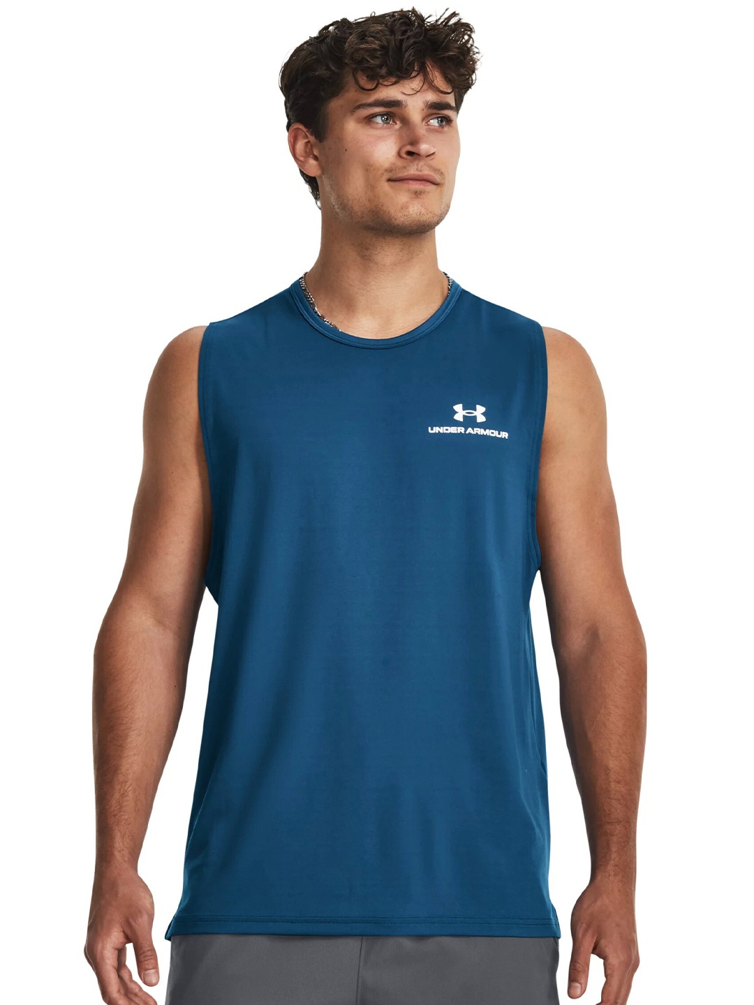 

UNDER ARMOUR UA Rush Energy Sleeveless Relaxed-Fit T-Shirt, Navy blue