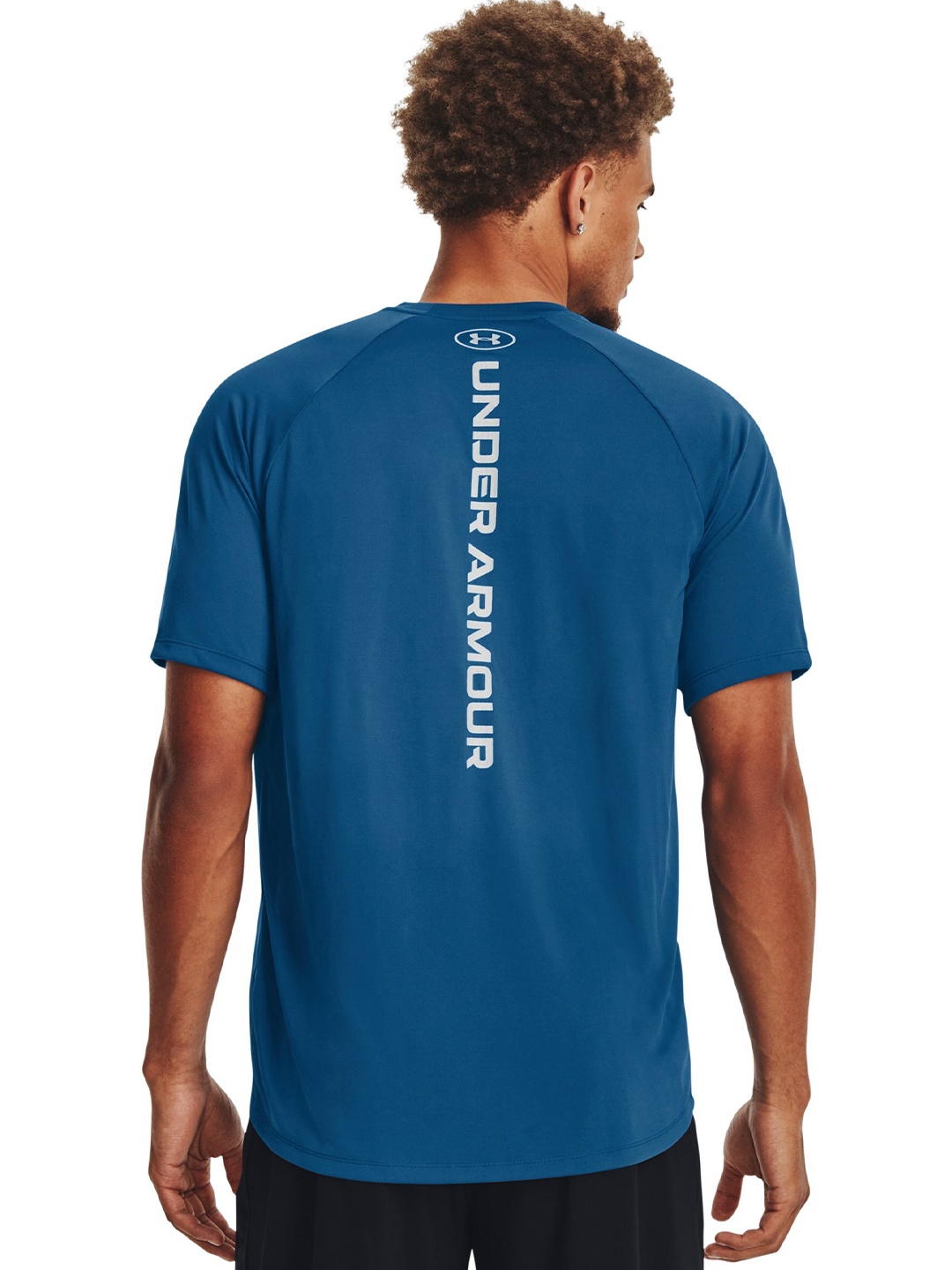 

UNDER ARMOUR Tech Reflective Printed Relaxed-Fit T-Shirt, Blue