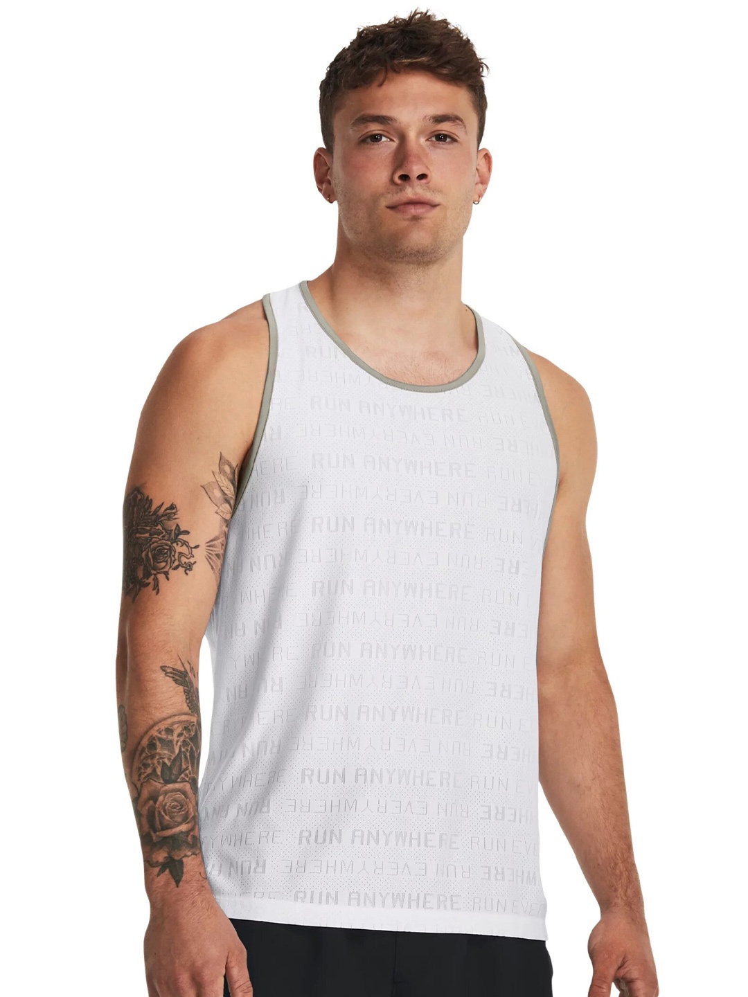 

UNDER ARMOUR UA Run Everywhere Singlet Slim-Fit T-Shirt, White