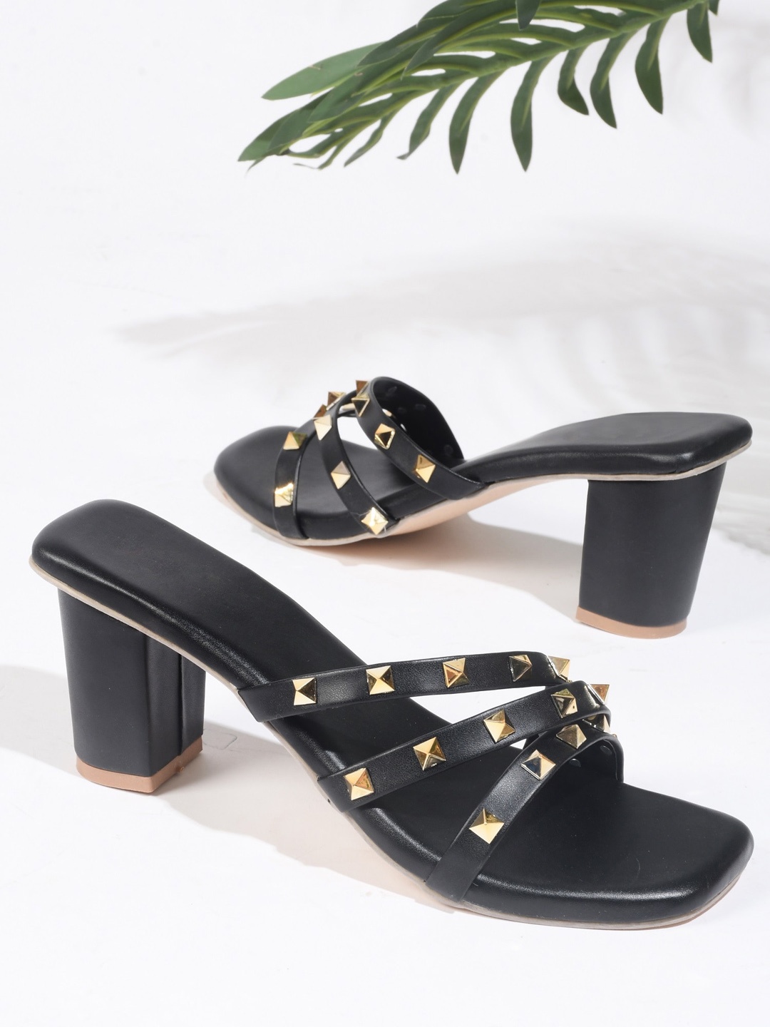 

Try Me Embellished Ethnic Block Pumps, Black
