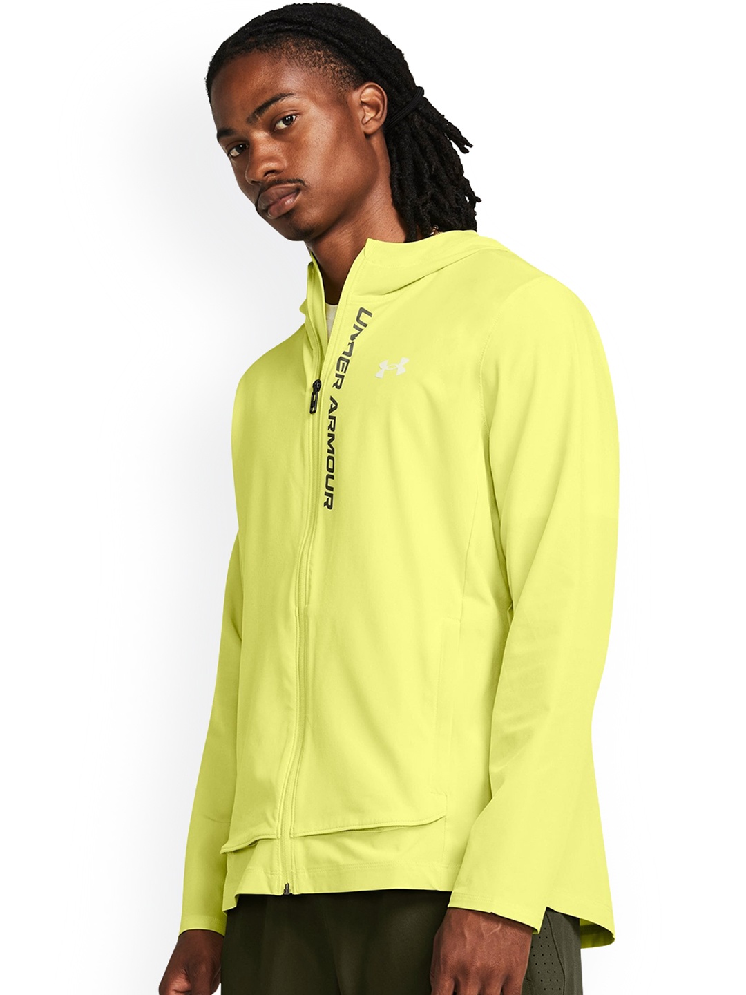 

UNDER ARMOUR M OutRun The Storm Hooded Sporty Jacket, Yellow