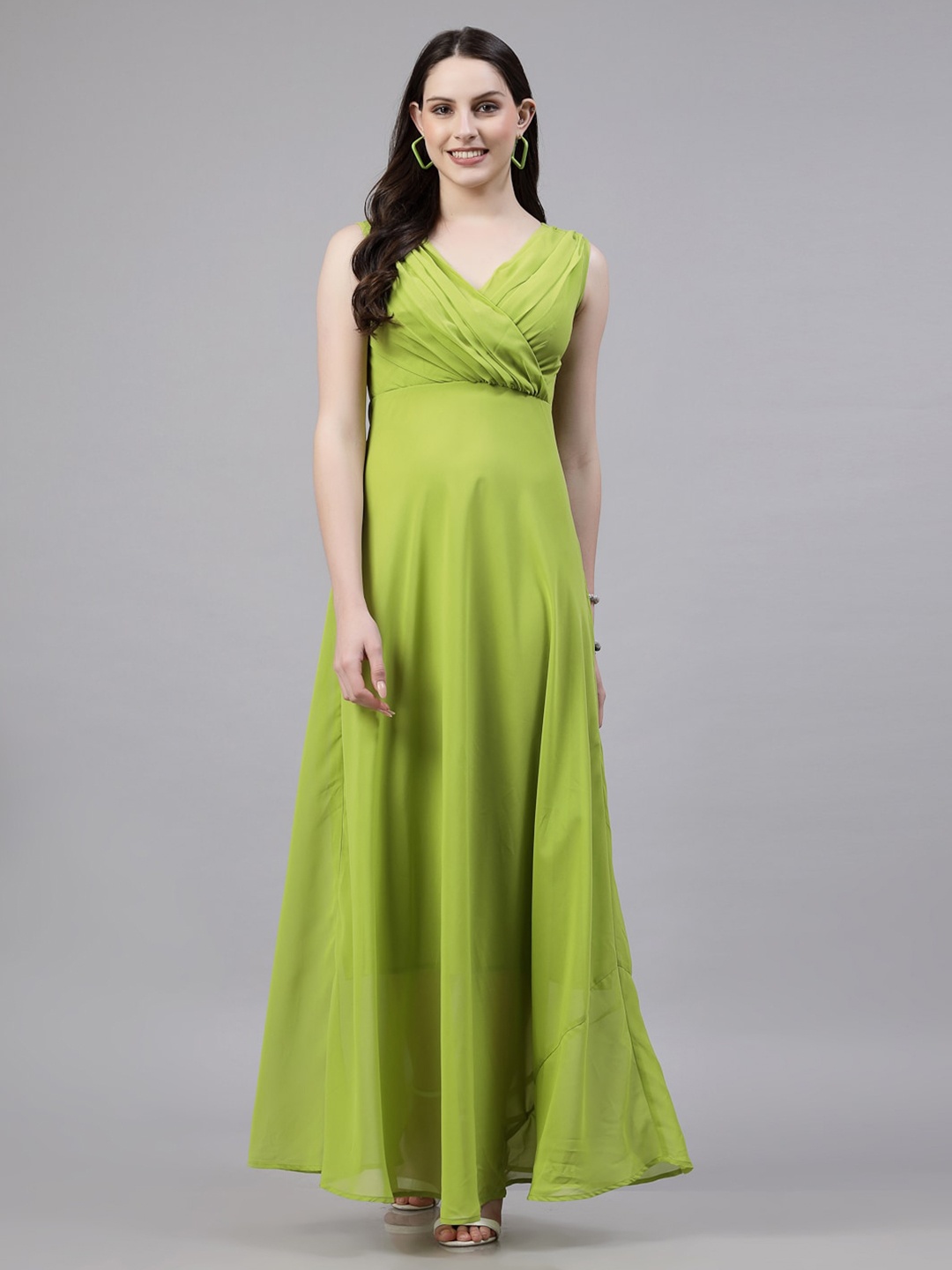 

aayu Georgette Maxi Dress, Fluorescent green
