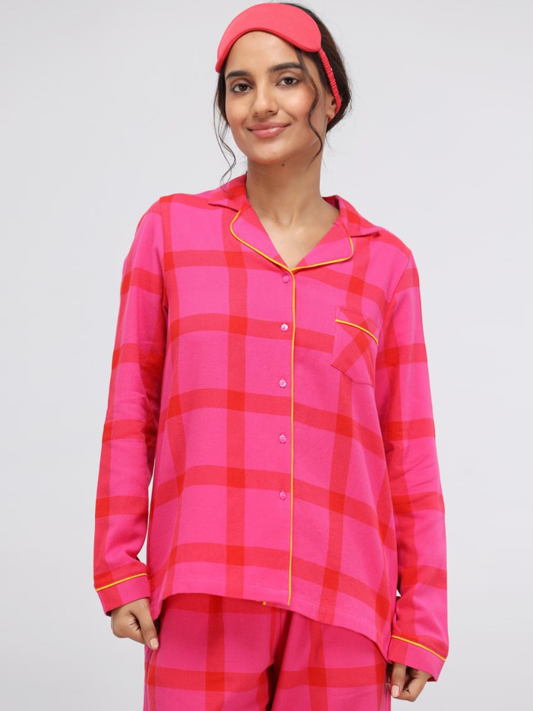 

necesera Women Checked Night suit, Pink