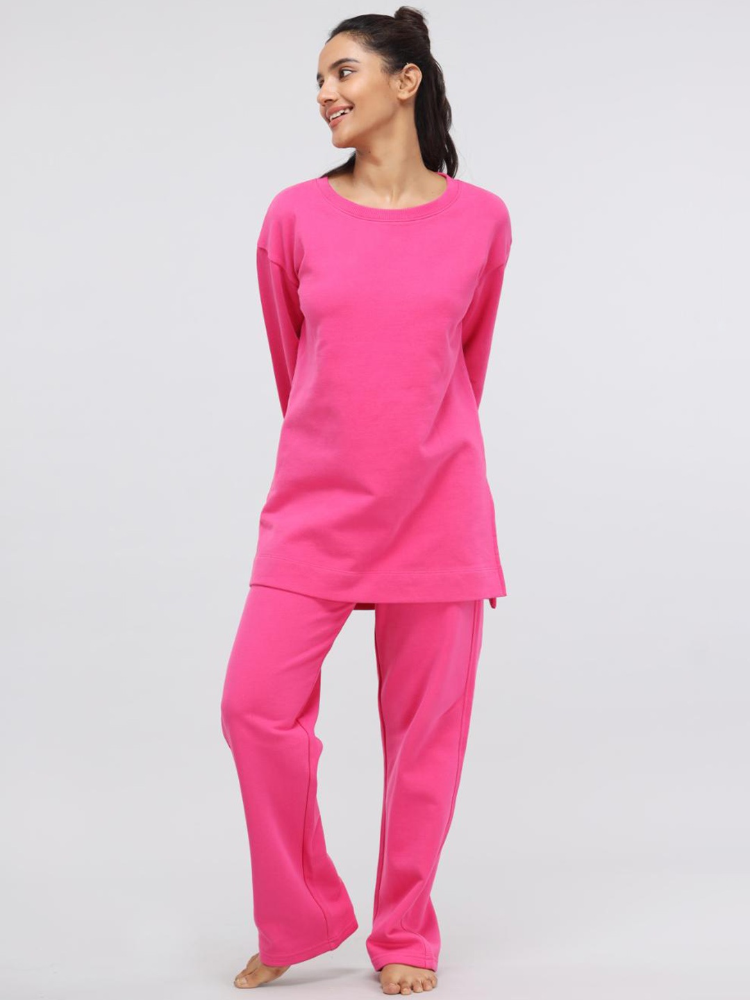 

necesera Pure Cotton Terry Night suit, Pink